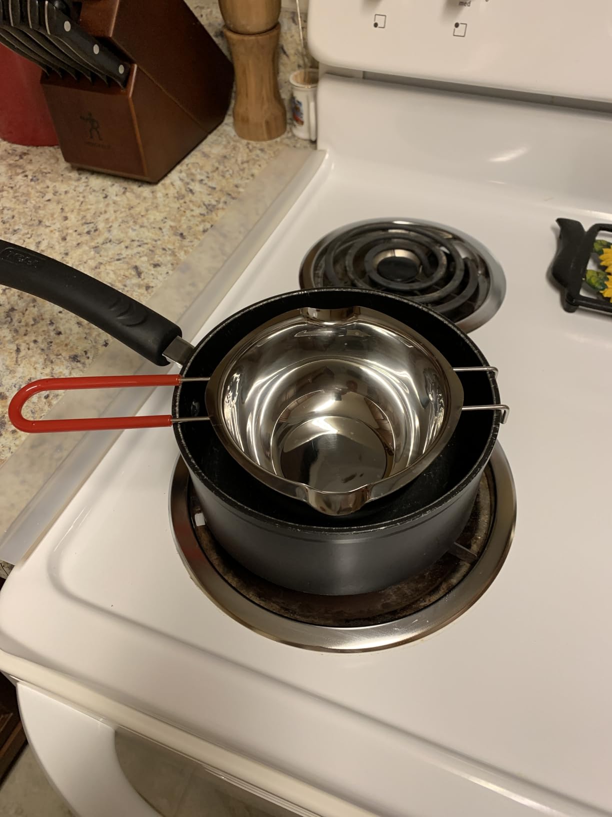 Stainless Steel Double Boiler with Silicone Spatula, Chocolate Melts Pot with Heat Resistant Handle for Melting Chocolate, Candy, Candle, Soap and Wax customer photo 1