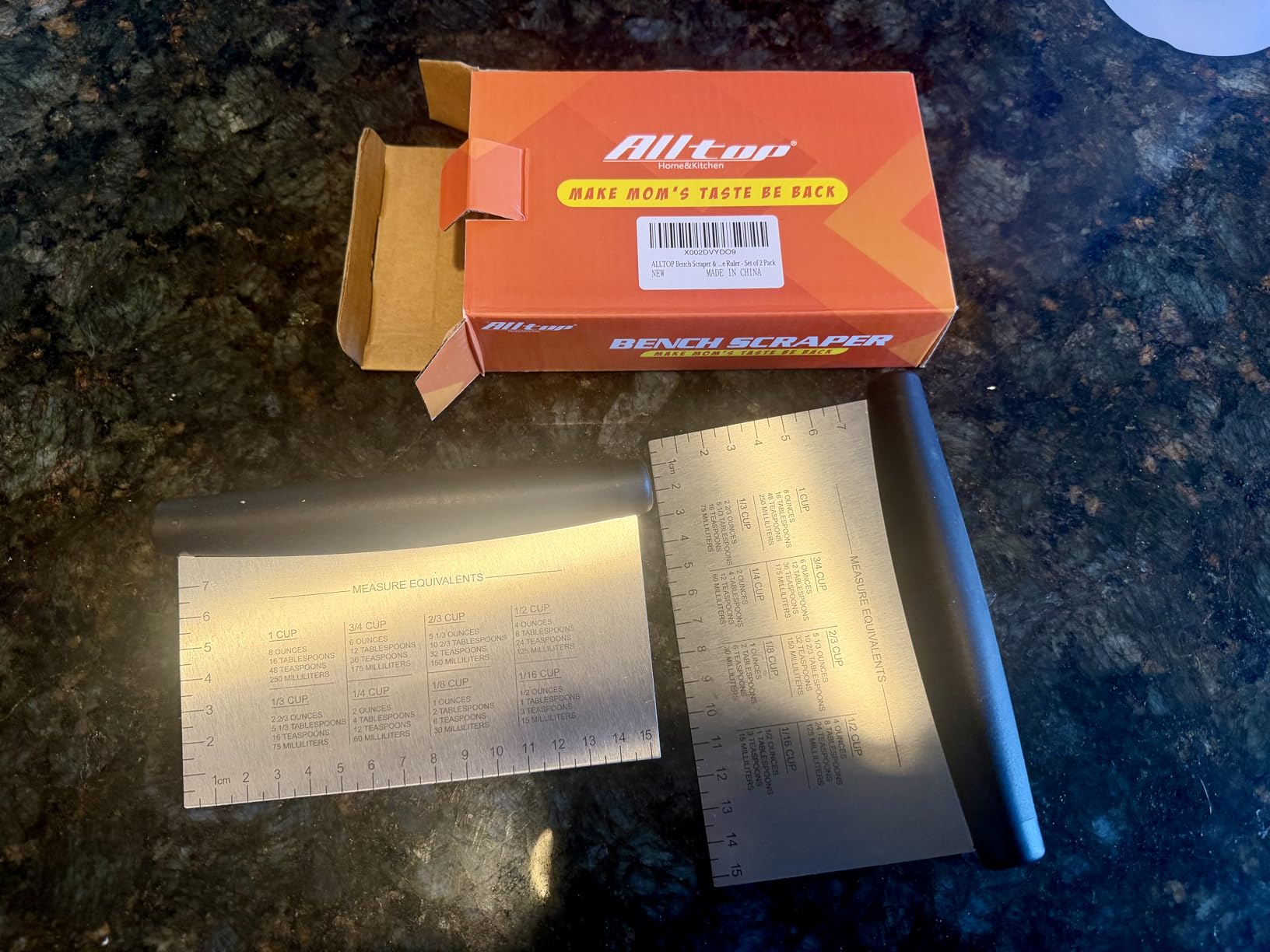 ALLTOP Bench Scraper & Chopper - Baking Essentials,Stainless Steel Blade Knife,Ideal Kitchen Tool for Home Baking and Meal Prep, Bread Making, Pasta,Pastry,Dough and Cake - Set of 2 Pack customer photo 2