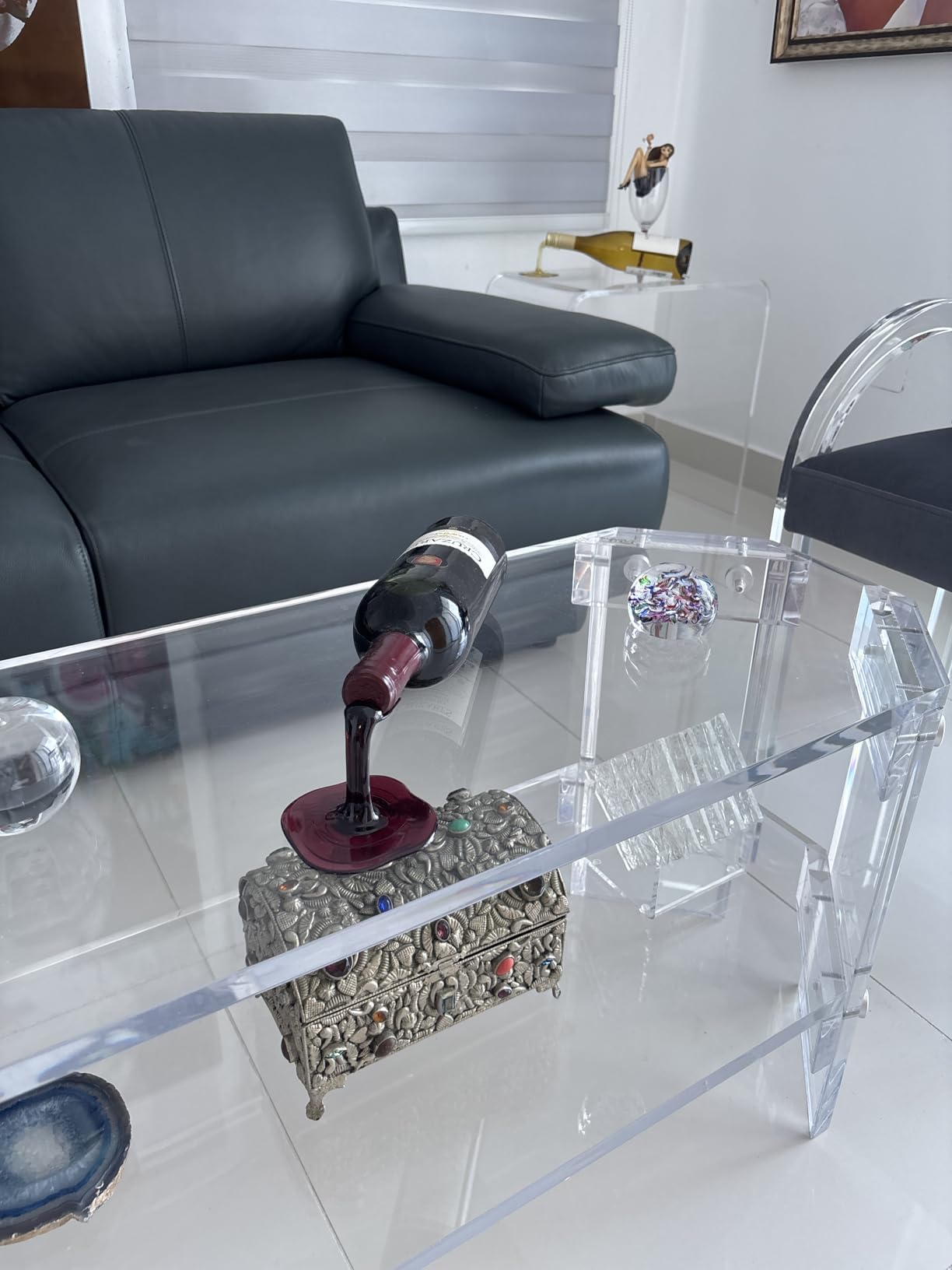 Spilled Wine Bottle Holder - Fun and Unique Way to Display Your Favorite Wine - Red and White (Set of 2) customer photo 1