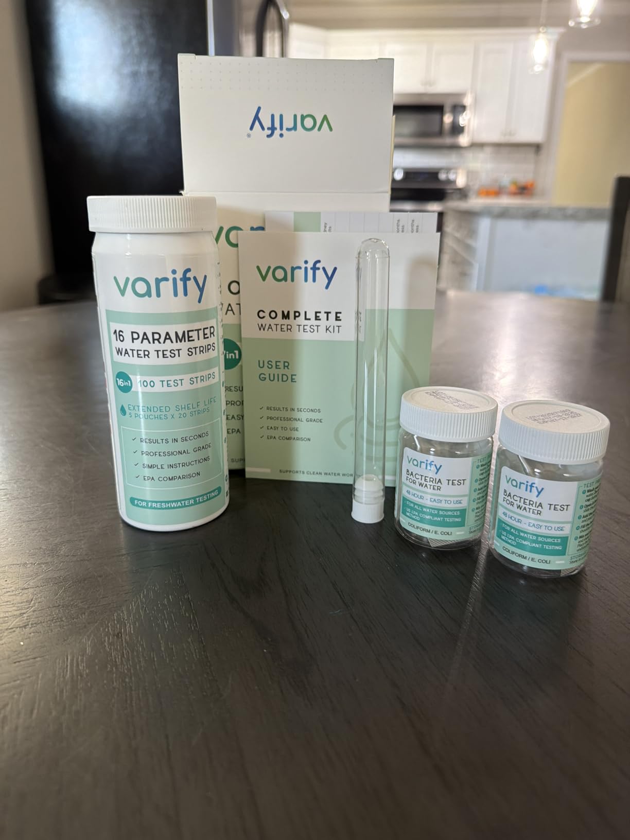 Varify 17in1 Complete Drinking Water Test Kit - 100 Strips + 2 Bacteria Tester Kits - Well, Tap, Home, City Water Testing Strip for Lead, Alkaline, Chlorine, Hardness, Iron, Fluoride, Copper & More customer photo 1