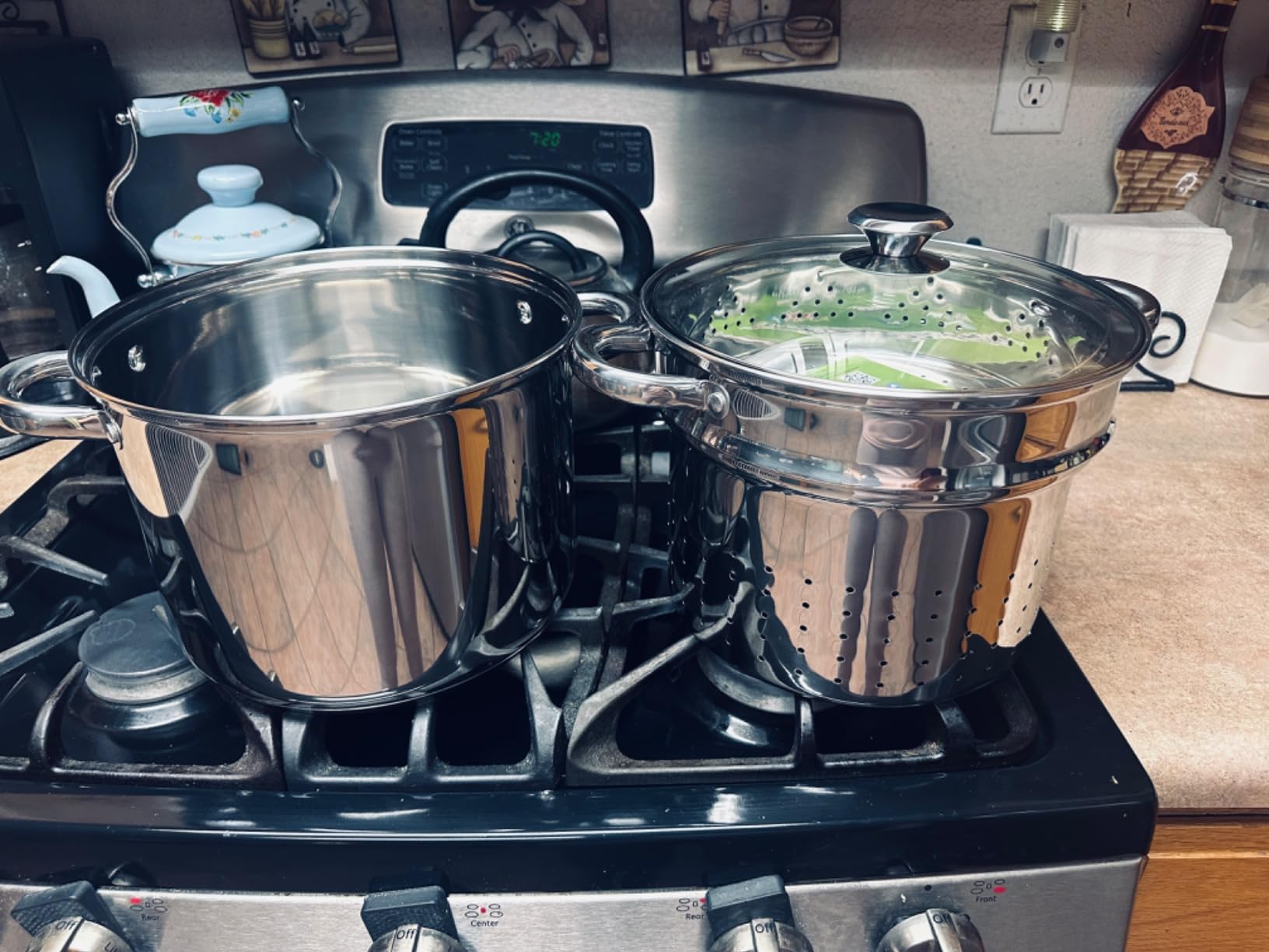 Cook N Home 4-Piece Stainless Steel Pasta Cooker Steamer Multipots, 12 Quart, Silver customer photo 2