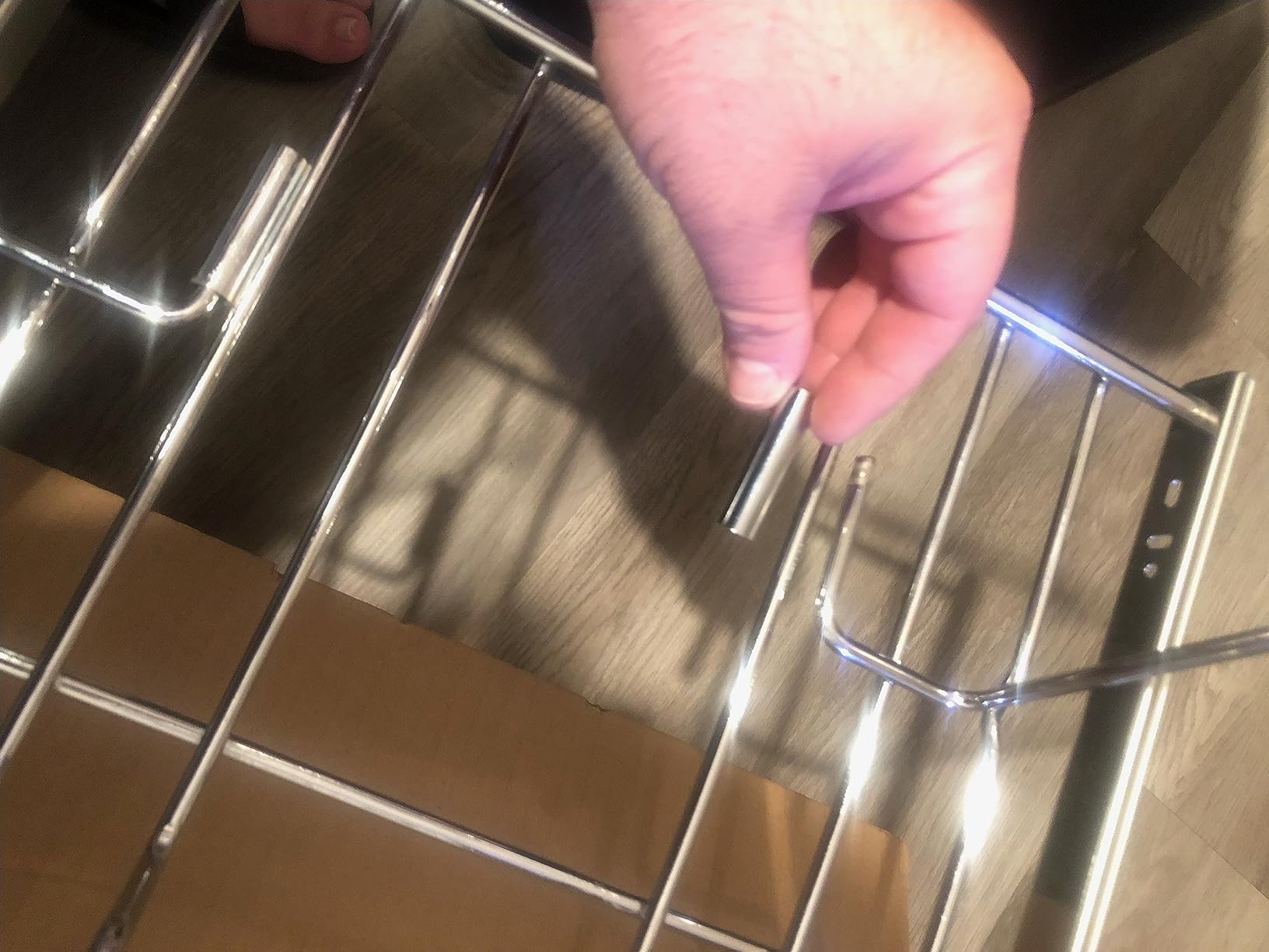 SUPER DEAL Double 35-Quart Pull Out Trash Can Under Cabinets Under Sink Garbage Sliding Waste Bin Container Recycling Bins with Chrome Wire Bottom Mount 44 lbs Load Capacity, Black customer photo 2