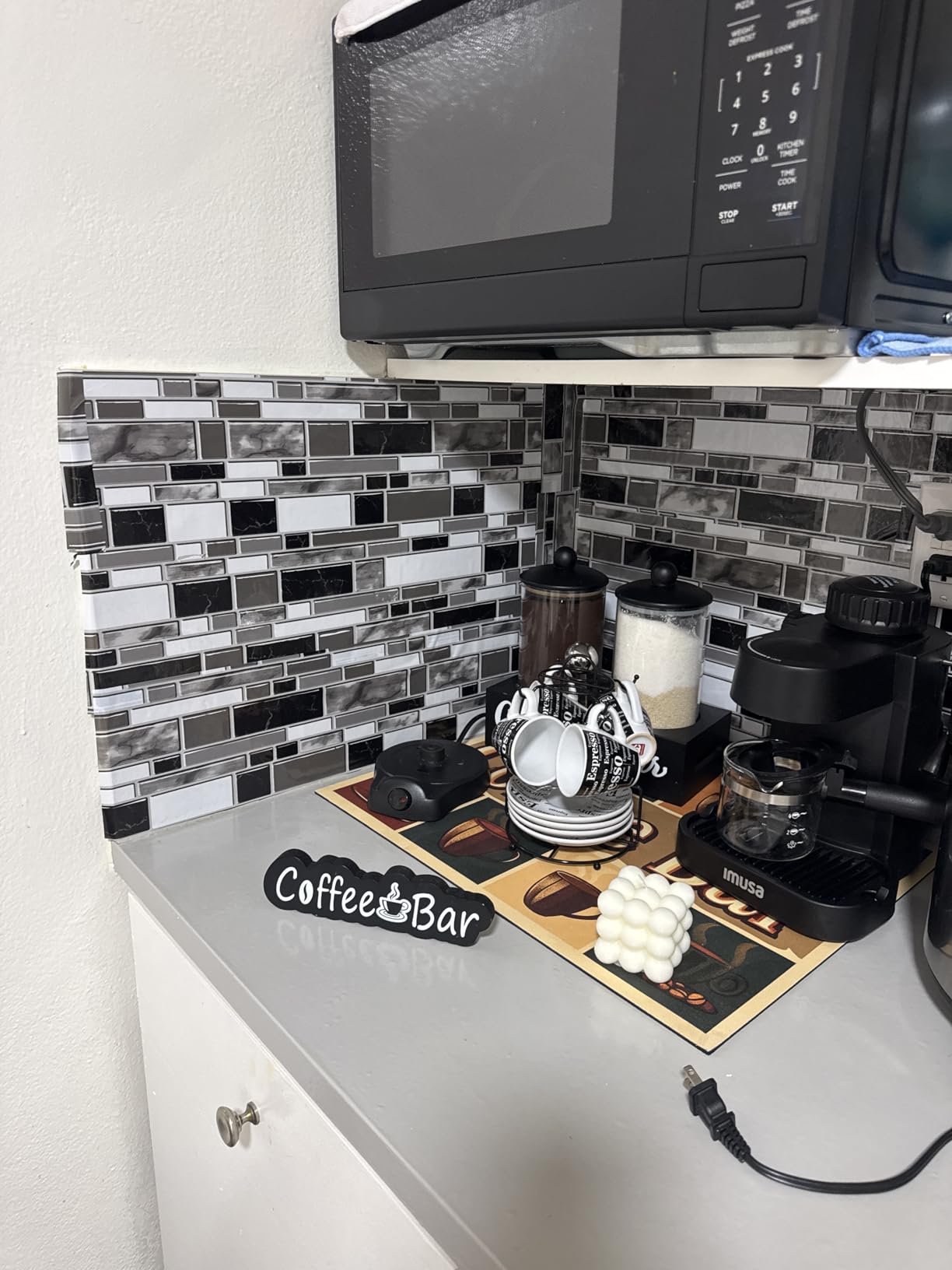 Livelynine 36x197 Wide Grey Contact Paper for Countertops Waterproof Vinyl Countertop Paper Adhesive Wallpaper Peel and Stick Countertops Kitchen Laminate Sheets Desk Top Cover Bathroom Counter customer photo 1