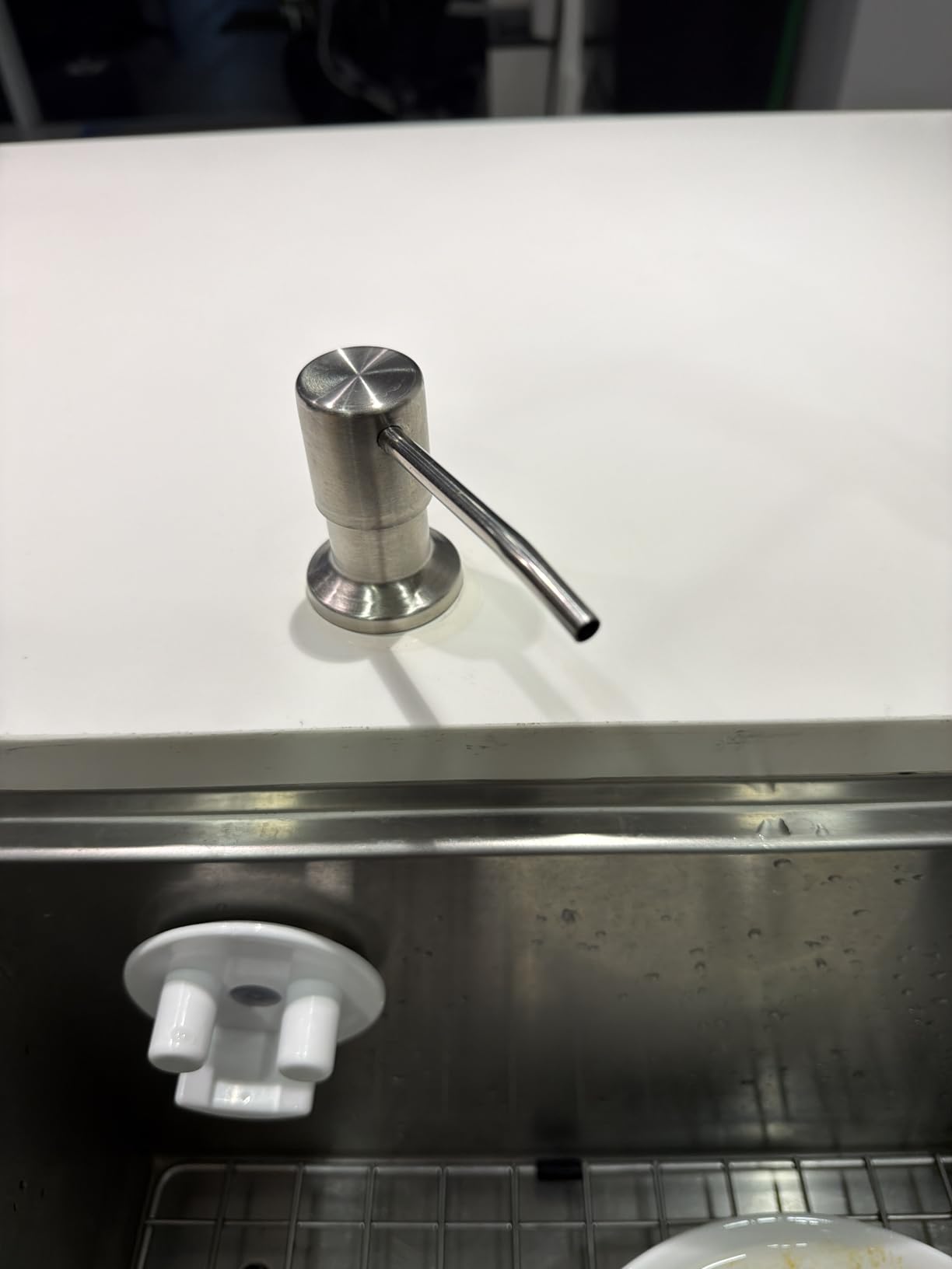 Soap Dispenser for Kitchen Sink, Built in Sink Soap Dispenser (Brushed Nickel), Countertop Soap Dispenser Pump with 47