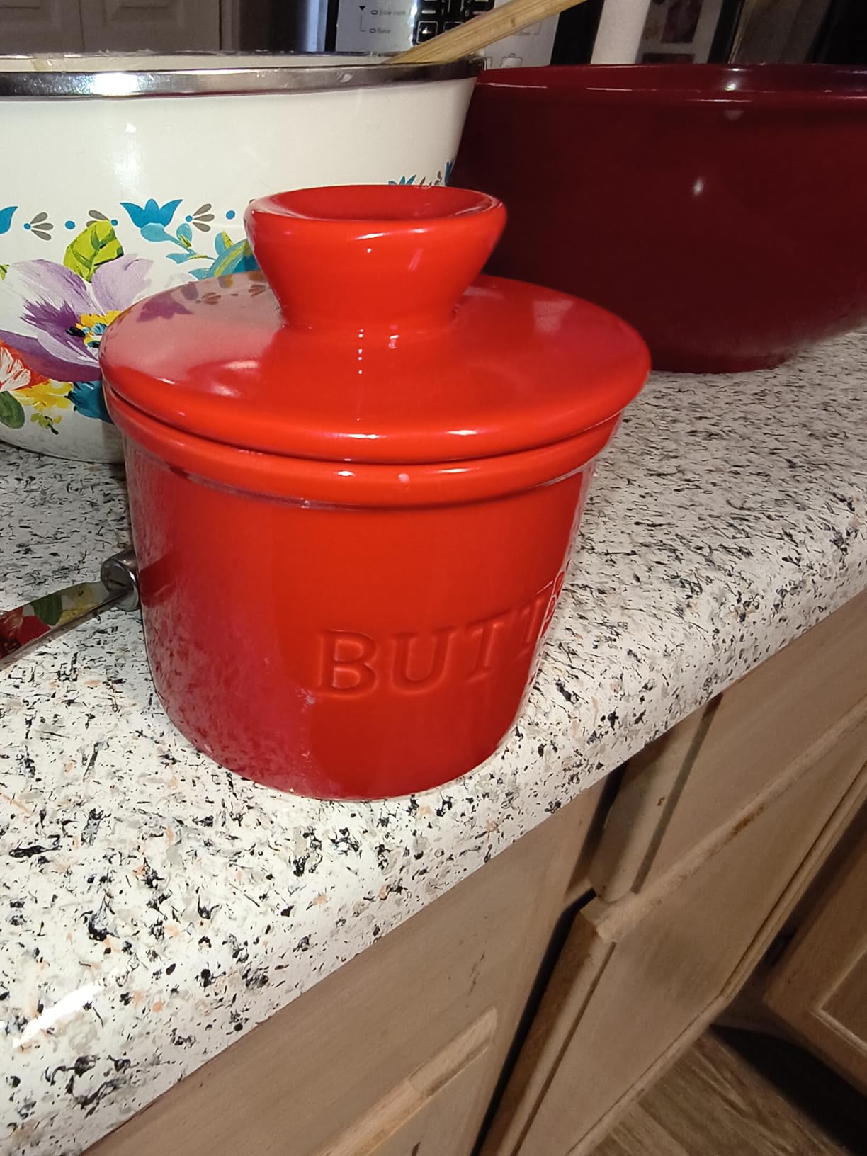 Priority Chef Butter Crock with Lid with Water Line, Ceramic French Butter Dish to Leave On Counter, White customer photo 2