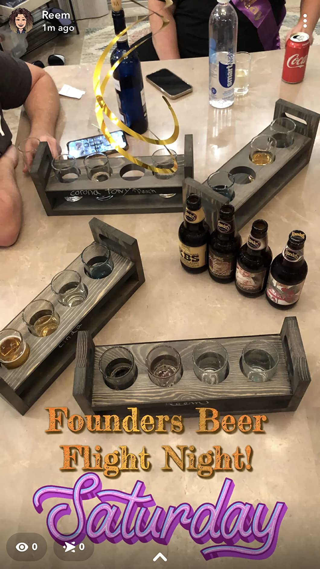 MyGift Beer Flight Sampler Tray Set of 2 Gray Wood Tasting Paddle Caddy | Includes Chalkboard Labels, Four Tasting Glasses, Entertaining Essential, Beverage Sampling, Rustic Bar Decor customer photo 2