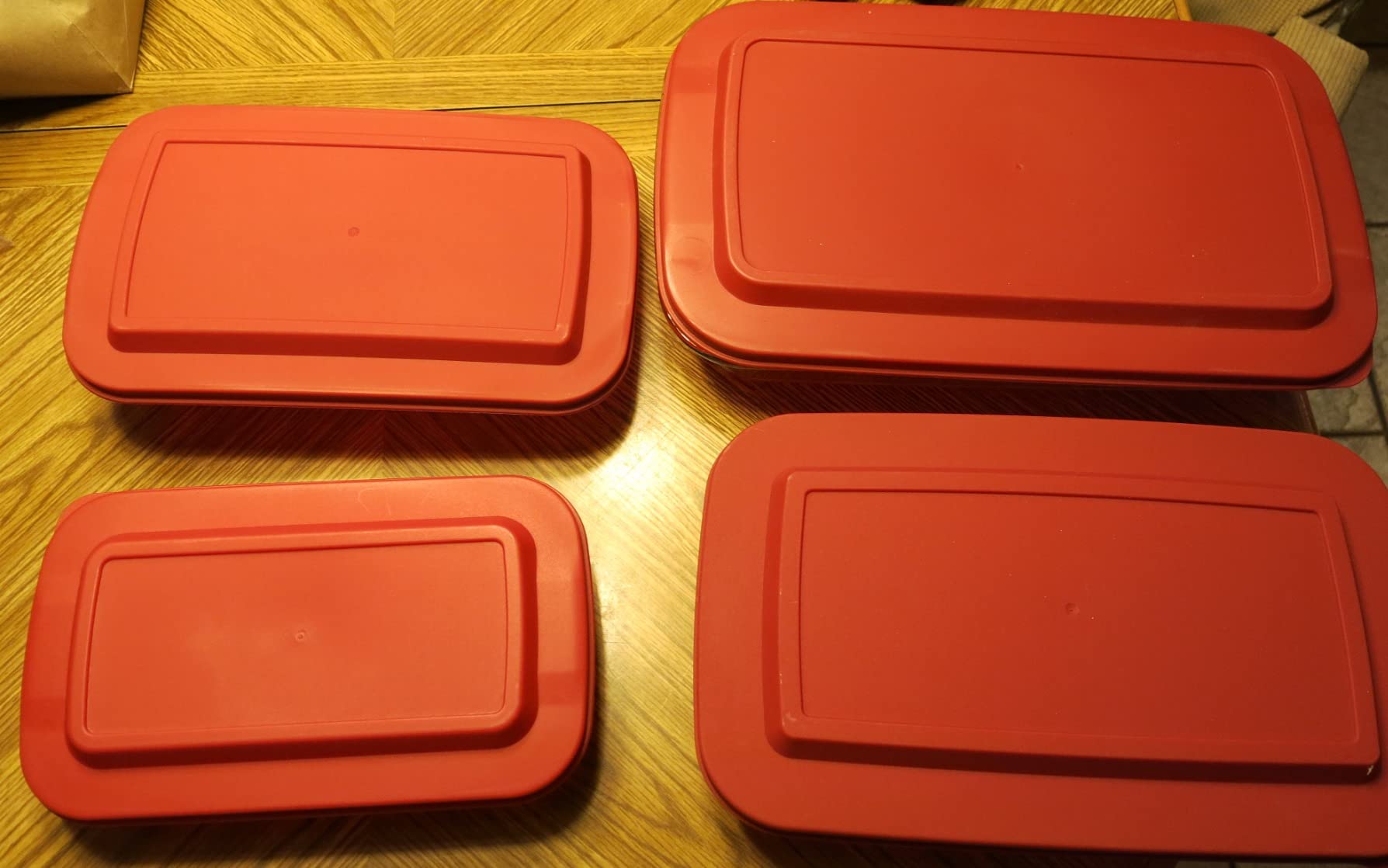 8-Piece Deep Glass Baking Dish Set with Plastic lids, Rectangular Glass Bakeware Set for Lasagna, Leftovers, Cooking, Gray customer photo 2