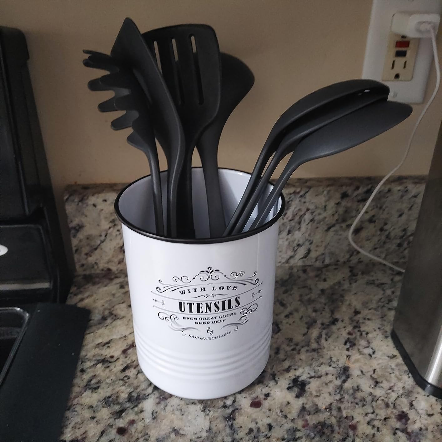 Glad Cooking Kitchen Utensils Set - 7 Pieces, Nylon Tools for Nonstick Cookware, Gray customer photo 1