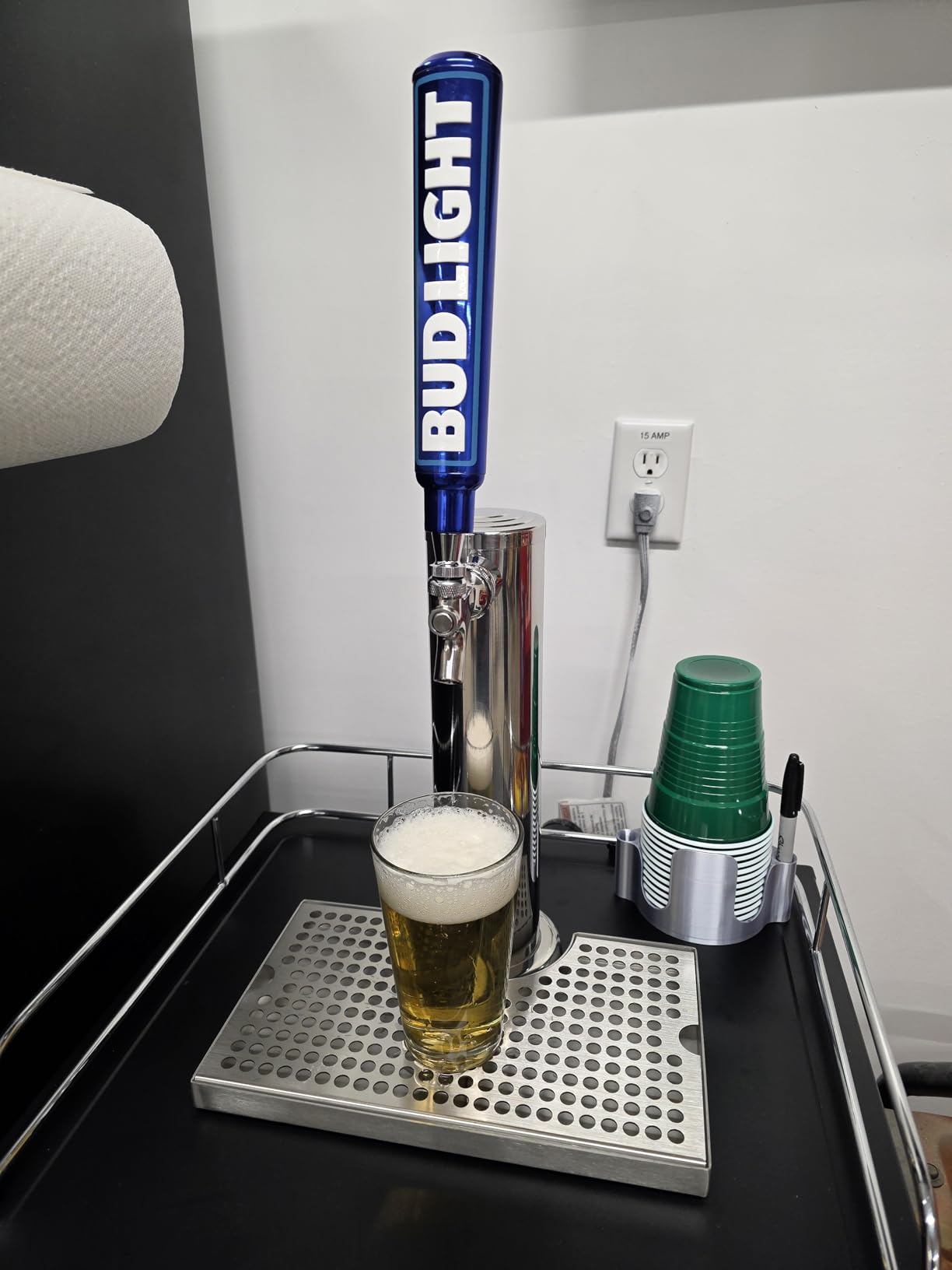 Kegerator Beer Drip Trays, Stainless Steel Keg Drip Tray with Non-Slip Rubber Pad, Premium Metal Beer Tower Drip Pan for Home Bar Mini Fridge without Drain customer photo 2