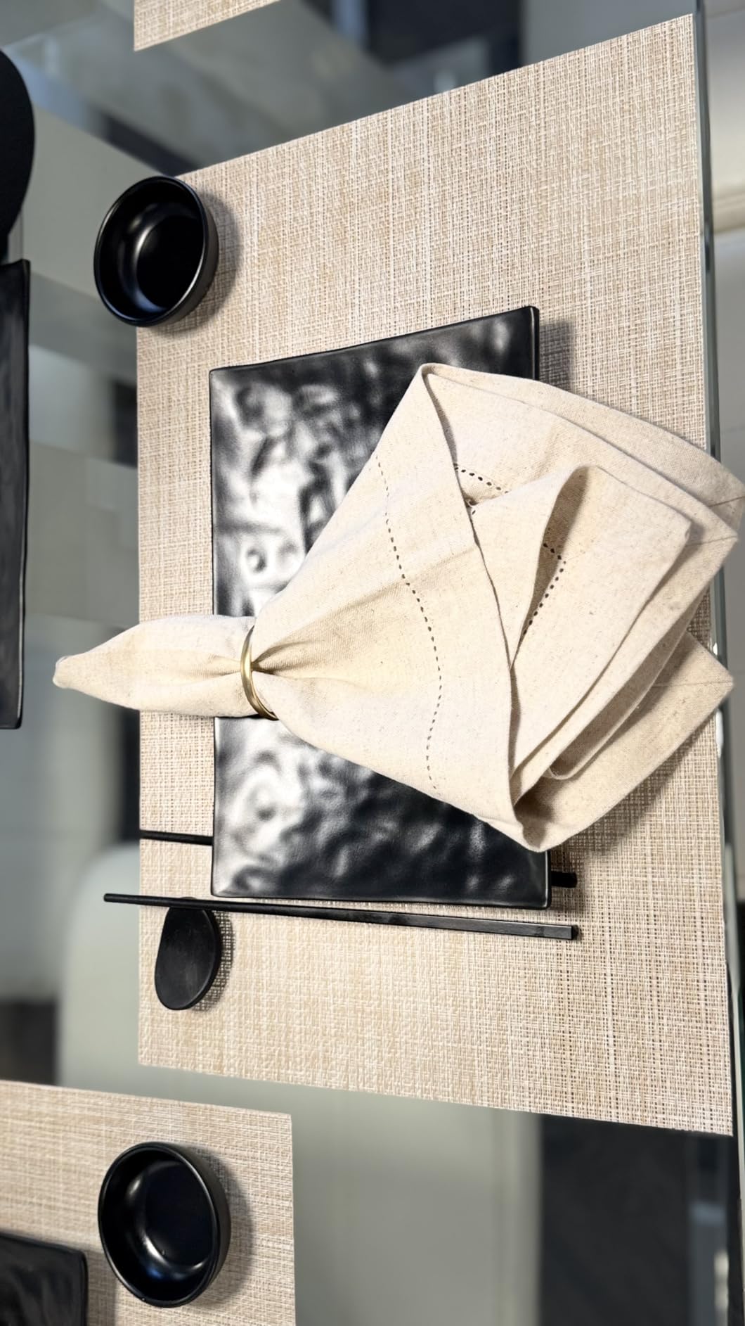 Bedding Craft Linen Flax Cotton Cloth Dinner Napkins Set of 12 - 18x18 Natural Hemstitched Reusable Fabric Napkins for Weddings, Parties, Dinners & Table Décor - Elegant & Durable customer photo 1