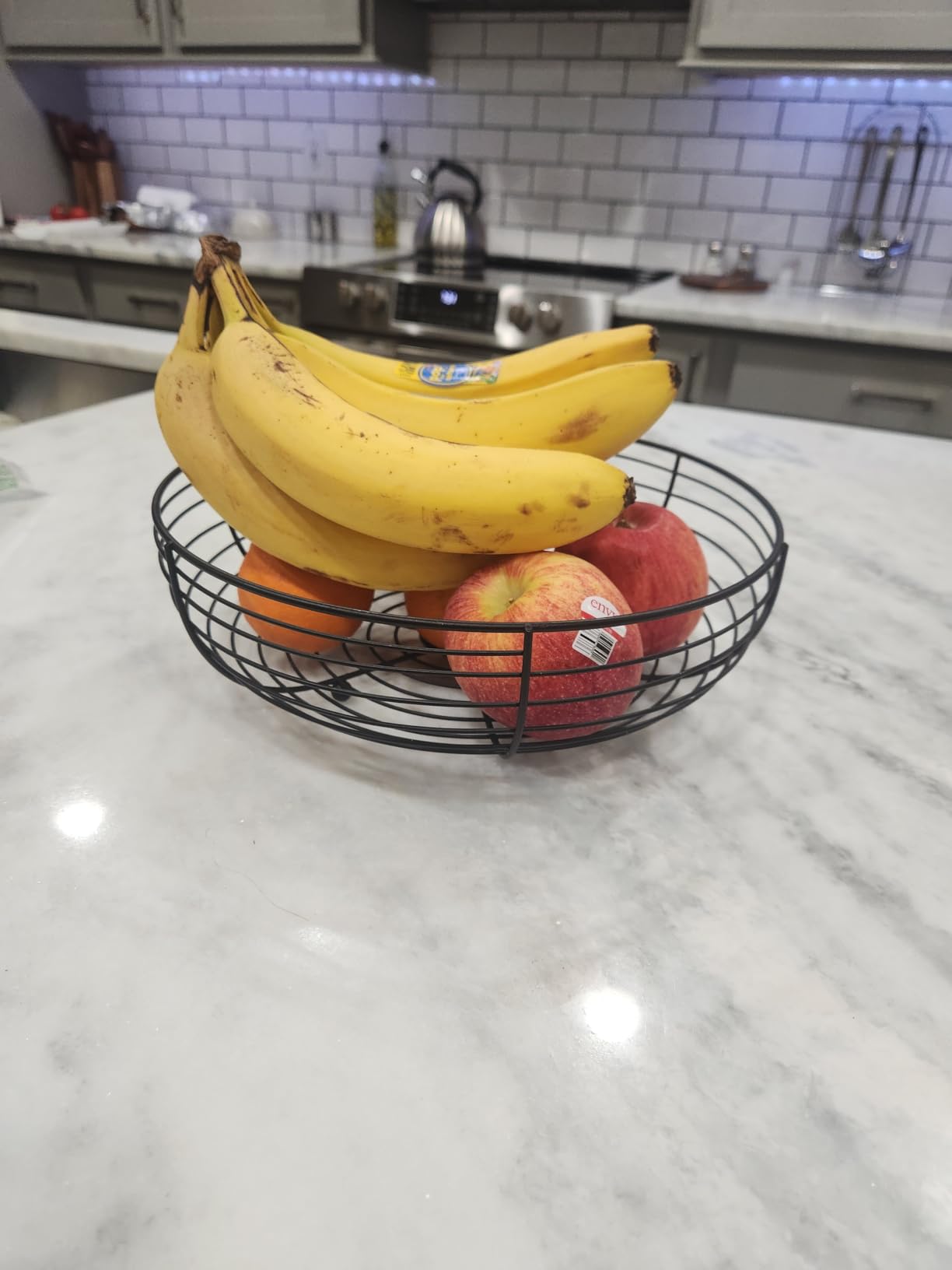 CAXXA Countertop Fruit Bowl, Wire Basket for Fruits, Breads, Vegetables, Snacks, Black customer photo 1