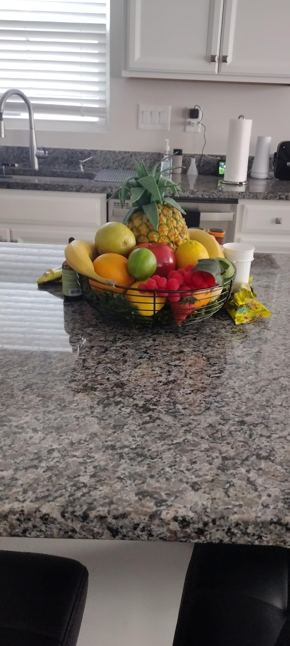 CAXXA Countertop Fruit Bowl, Wire Basket for Fruits, Breads, Vegetables, Snacks, Black customer photo 2