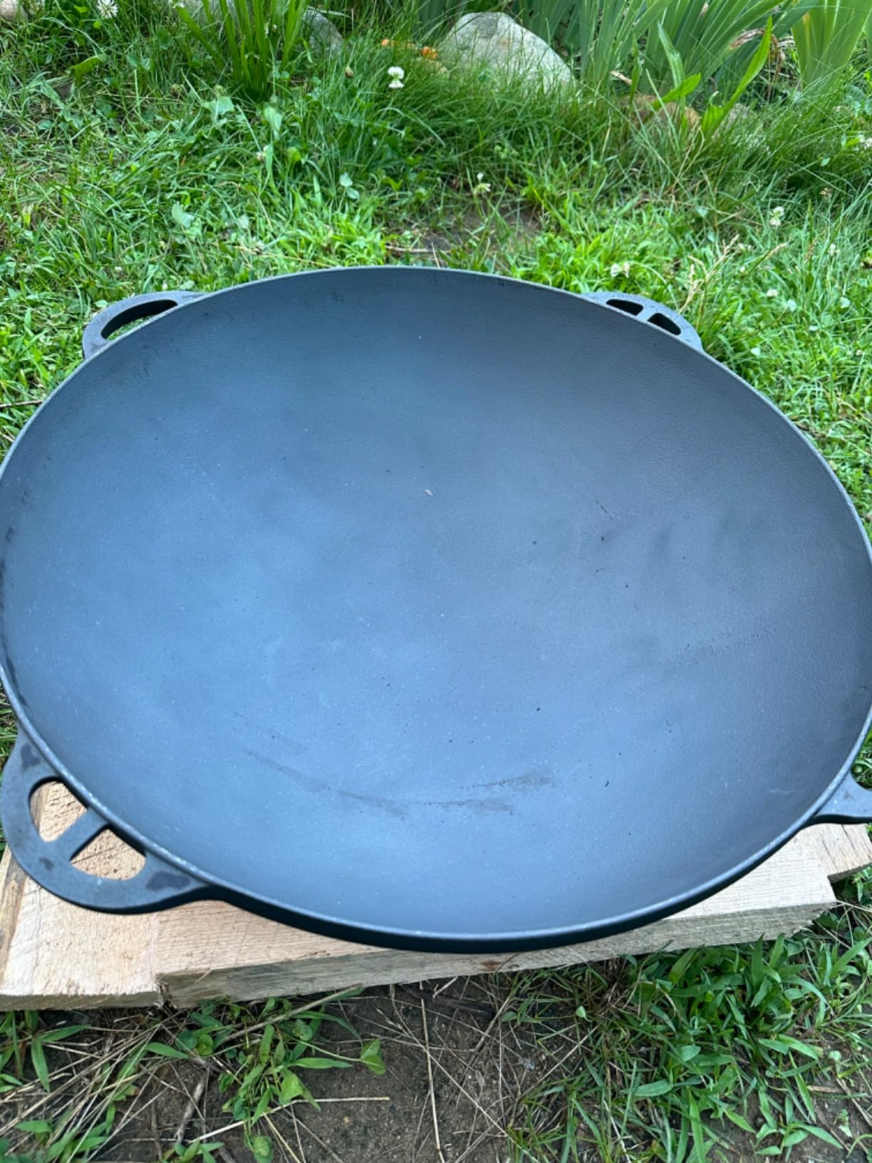 Kazan Uzbek Cast Iron Kazan for Plov Making Cookware Insulated Double Handle Pan Wide Mouth Cast Iron Dutch Oven, Outdoor Cooking Frying Pot, Lodge Cast Iron Skillet, 8 L customer photo 2