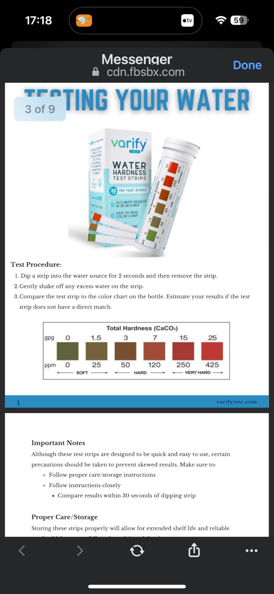 Varify Water Hardness Test Kit - Water Testing Kit for Home, Drinking, Well, Spa, Swimming Pool, Softener, Dishwasher & More - Hard Water Test Strips for Calcium, Magnesium etc (0-425 pmm, 150 Strips) customer photo 2