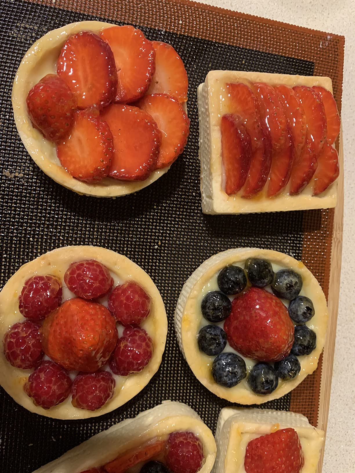 NewlineNY Stainless Steel 6 Pcs Perforated Oval, Rectangular, Square Tart Rings Molding Plating: 2 of each (5
