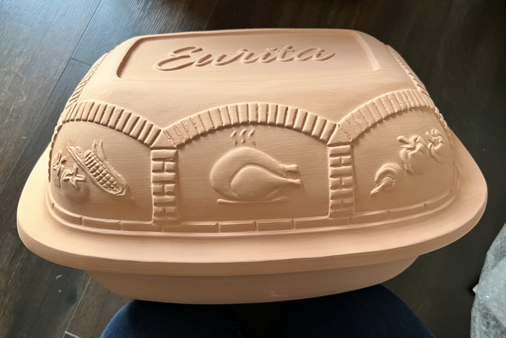 Eurita Clay Roaster, 4 Quart, 3.78 Litres, Non-Stick Earthenware, Toxin-Free, Healthy Clay Pot Cooking, Versatile Cooking Dutch Oven, Digital Recipe and Instructions Included customer photo 2