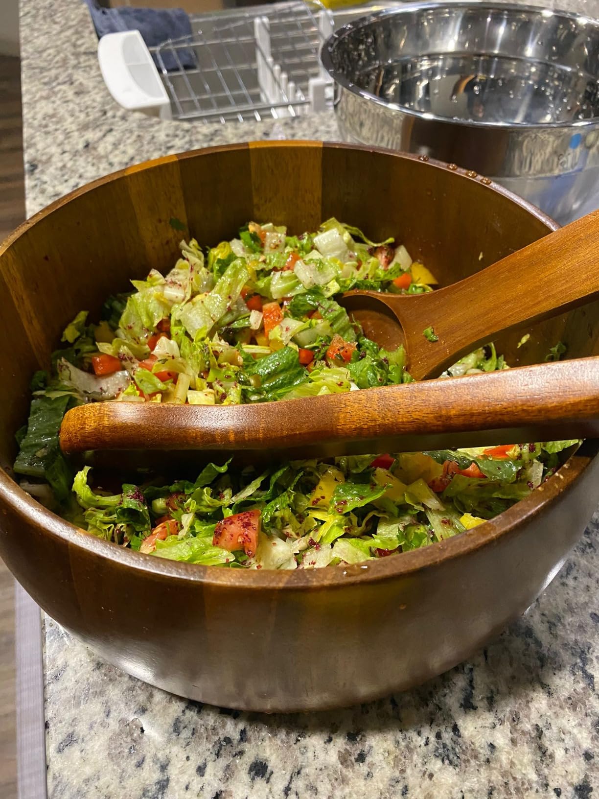 Gibson Home Sherwood 3-Piece Acacia Wood Salad Bowl Set, 32 Quart Large Serving Bowls, Natural Finish, Durable & Eco-Friendly customer photo 2