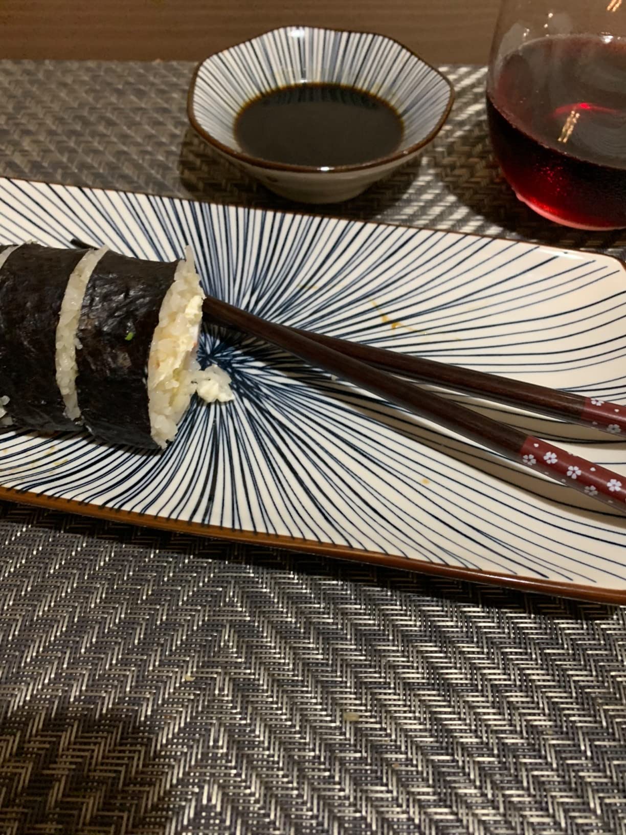 Japanese Style Sushi Plate Set for 2, 6-Piece Porcelain Serving Set with 10