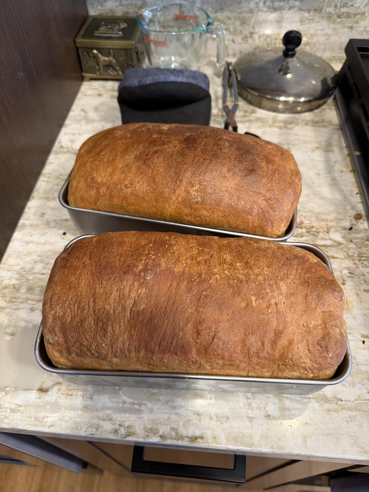 P&P CHEF Loaf Pan Set, 9 x 5 Inch Bread Pans, Stainless Steel Loaf Toast Baking Pans For Bread Meatloaf Lasagna Cake, Healthy & Non Toxic, Oven Safe & Easy Clean, (Silver, 2Pcs) customer photo 2