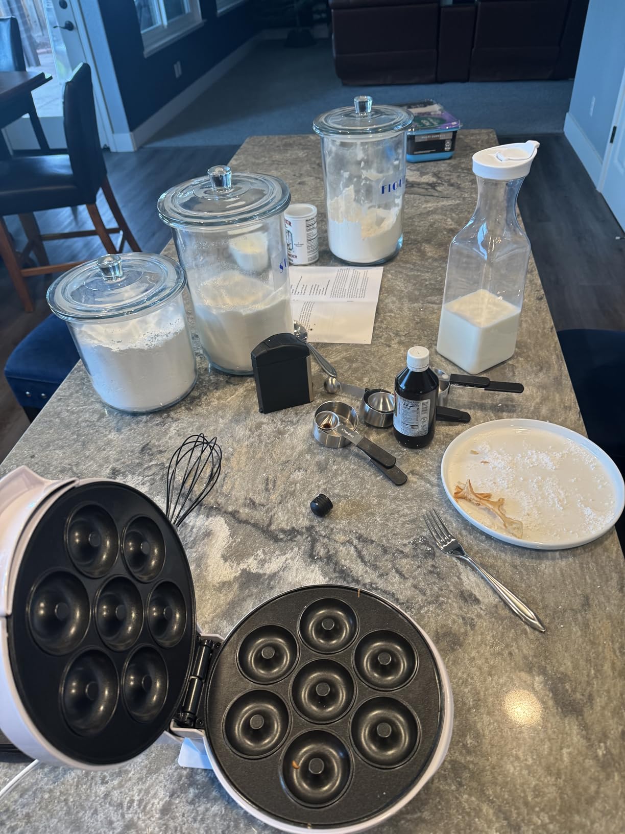 Mini Donut Maker- Electric NonStick Surface Makes 7 Small Doughnuts- Decorate Frost Ice Your Own for Kid Friendly Baked Dessert Treat- Cooking Activity for Adults, Easy Bake Gift, Galentine Brunch Fun customer photo 1
