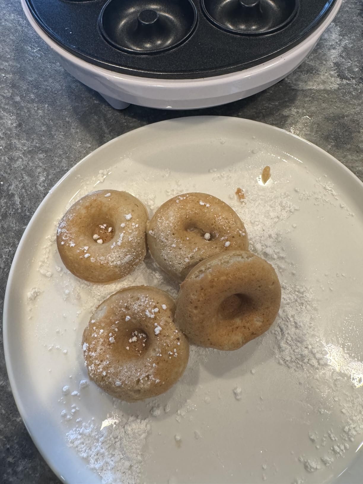 Mini Donut Maker- Electric NonStick Surface Makes 7 Small Doughnuts- Decorate Frost Ice Your Own for Kid Friendly Baked Dessert Treat- Cooking Activity for Adults, Easy Bake Gift, Galentine Brunch Fun customer photo 2