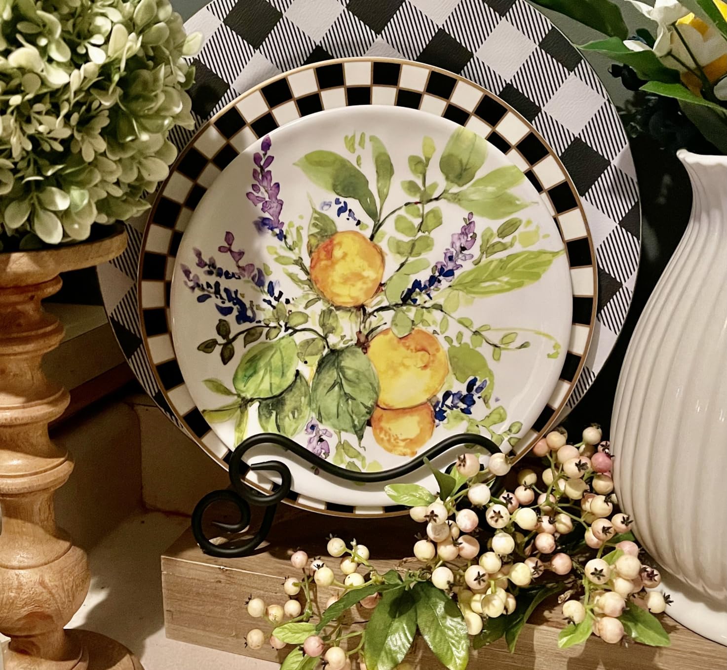 Lemon Zest 12-Piece Melamine Dinnerware Set, Service for 4 - Unbreakable Outdoor Plates & Bowls for Patio Dining, Summer BBQs, Poolside Meals, Picnics, Everyday Family Use & Entertaining customer photo 1