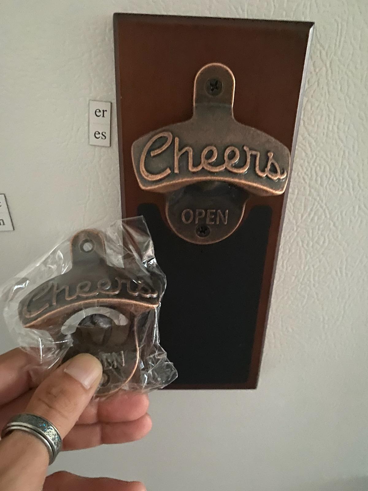 Gifts for Men Dad, Magnetic Beer Bottle Opener Wall Mounted with Auto Catch, Unique Beer Gifts for Men Him Boyfriend Grandpa Husband Uncle, Cool Gadgets for Birthday Housewarming Presents customer photo 2