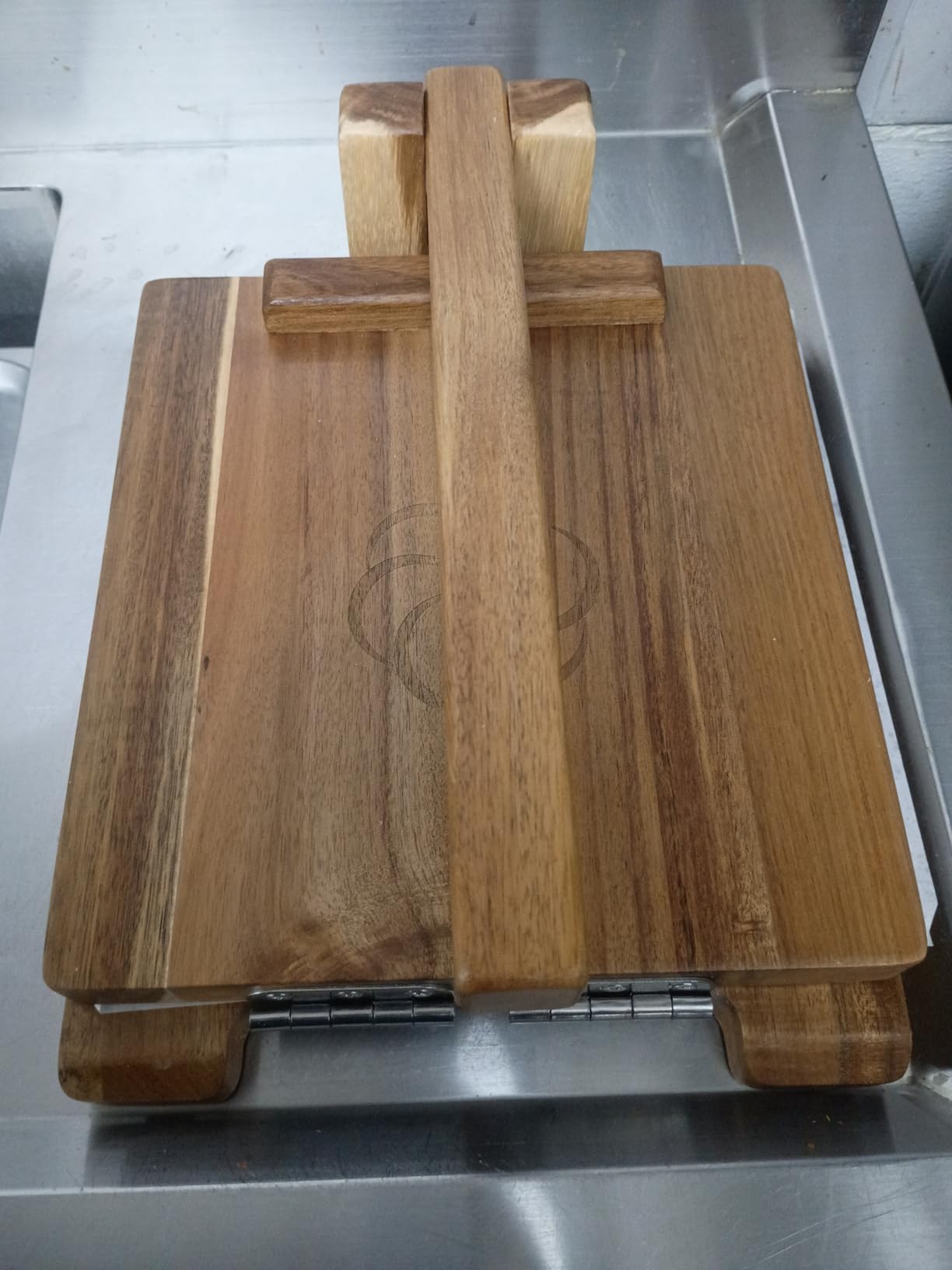 Wooden Tortilla Press Mexican Tortillera Presser Made from Natural Food-Grade Acacia Wood - Large Wood Pataconera with 50 Pieces Parchment Paper, Dough Cutter and Recipes eBook (Square 10