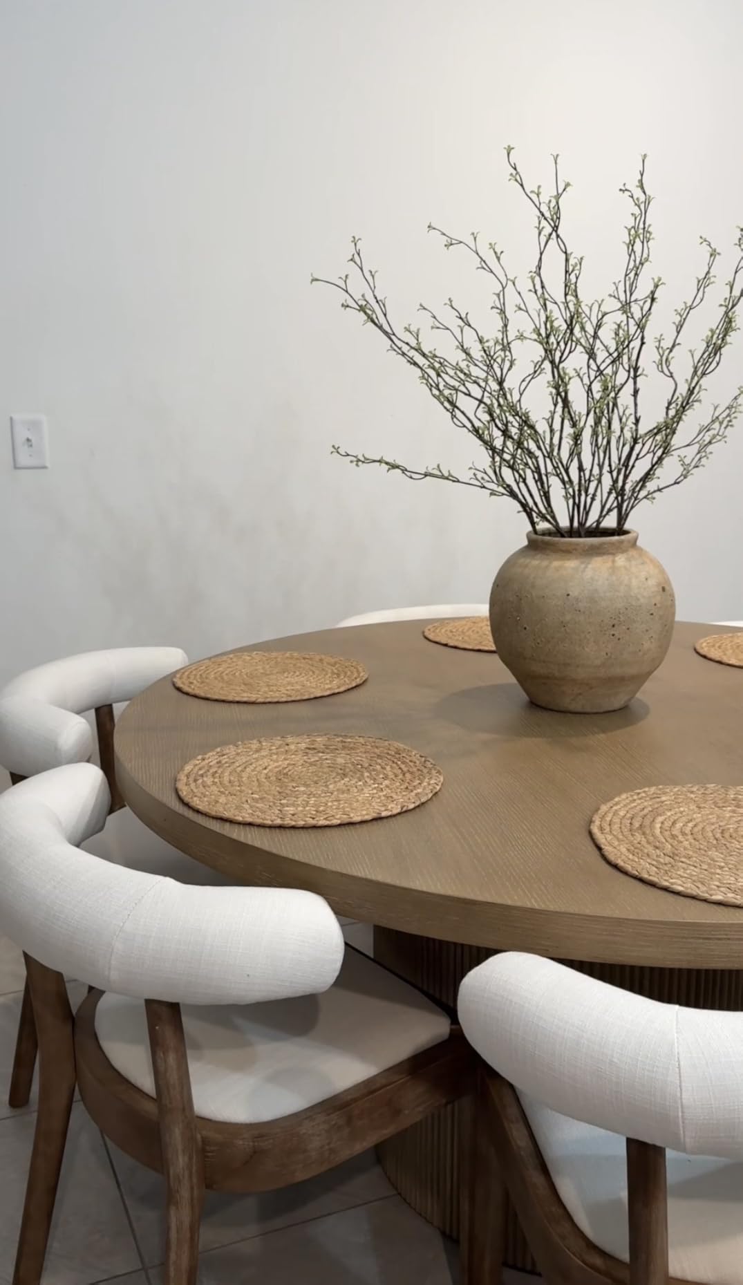 Woven Placemats Round Placemats Set of 6, 13.5 Inch Wicker Placemat Circle Rattan Placemats Farmhouse Boho Braided Natural Water Hyacinth Place Mats for Indoor & Outdoor Table Decor customer photo 1