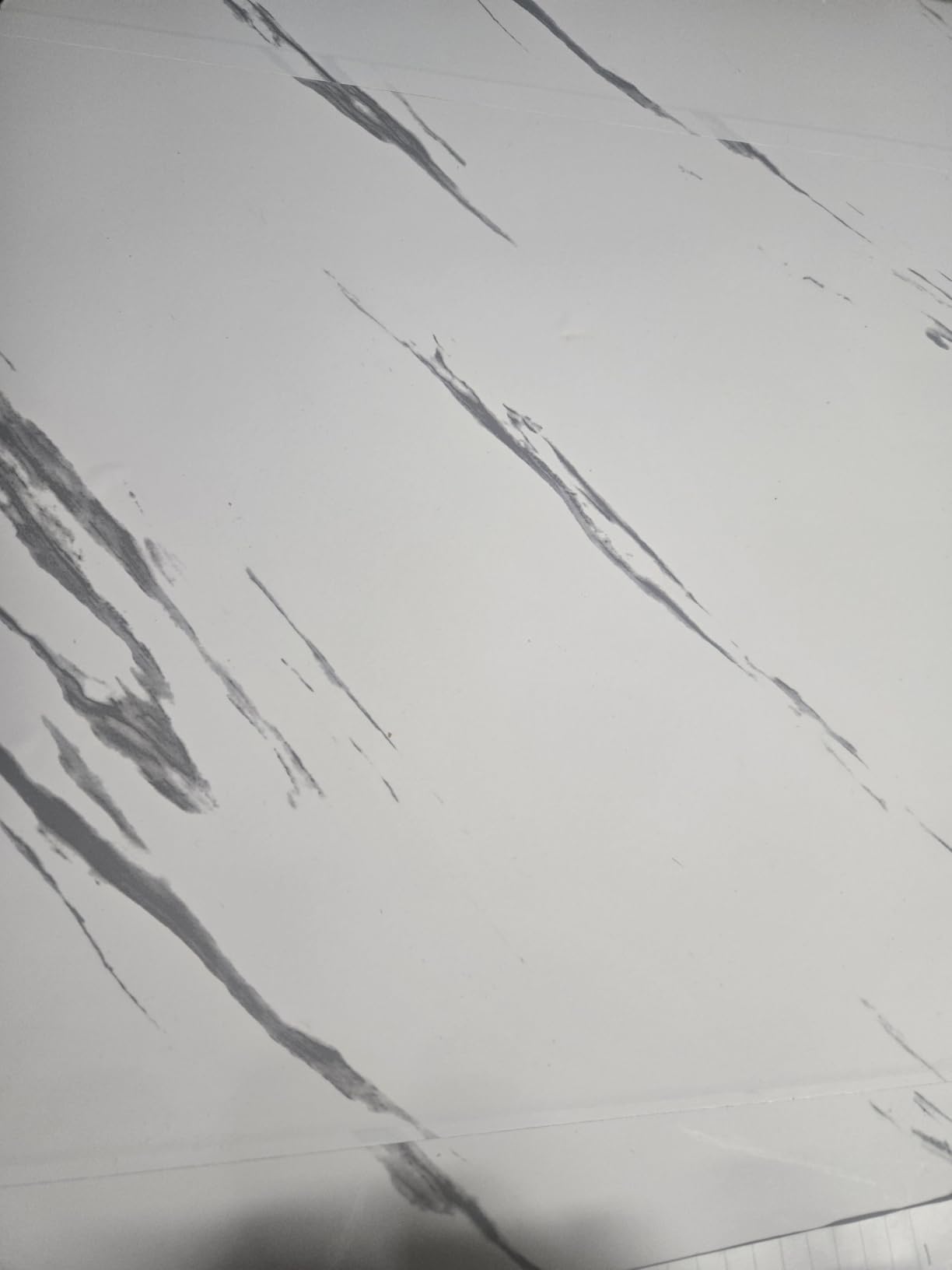 Glossy Marble Paper Granite Gray/White Wallpaper Peel and Stick Wallpaper Self Adhesive Removable Wallpapers 15.8