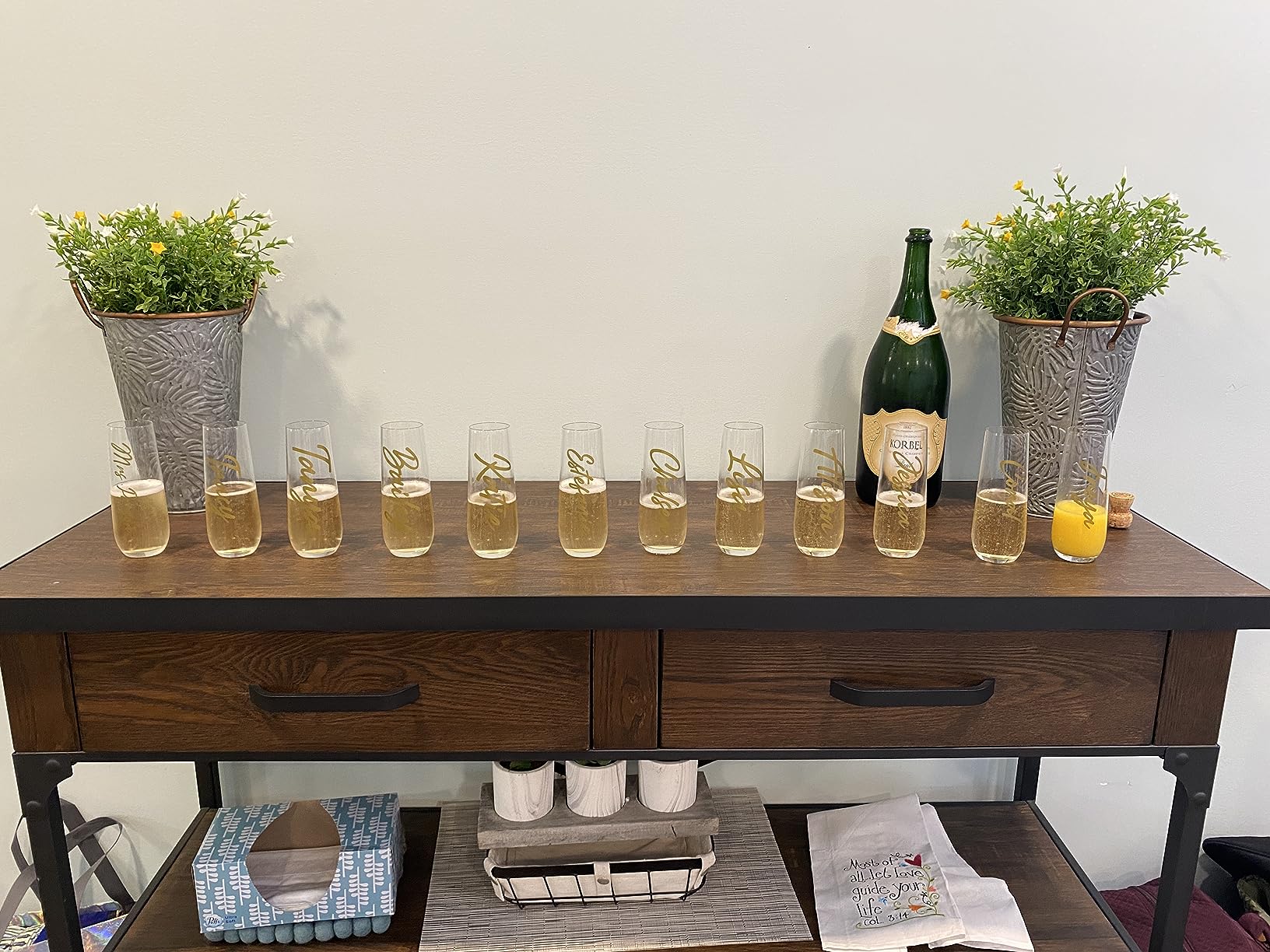 FAWLES Stemless Champagne Flutes Set of 12, Crystal Glass, 8 oz Champagne Glasses, Prosecco Mimosa Glasses Set customer photo 2