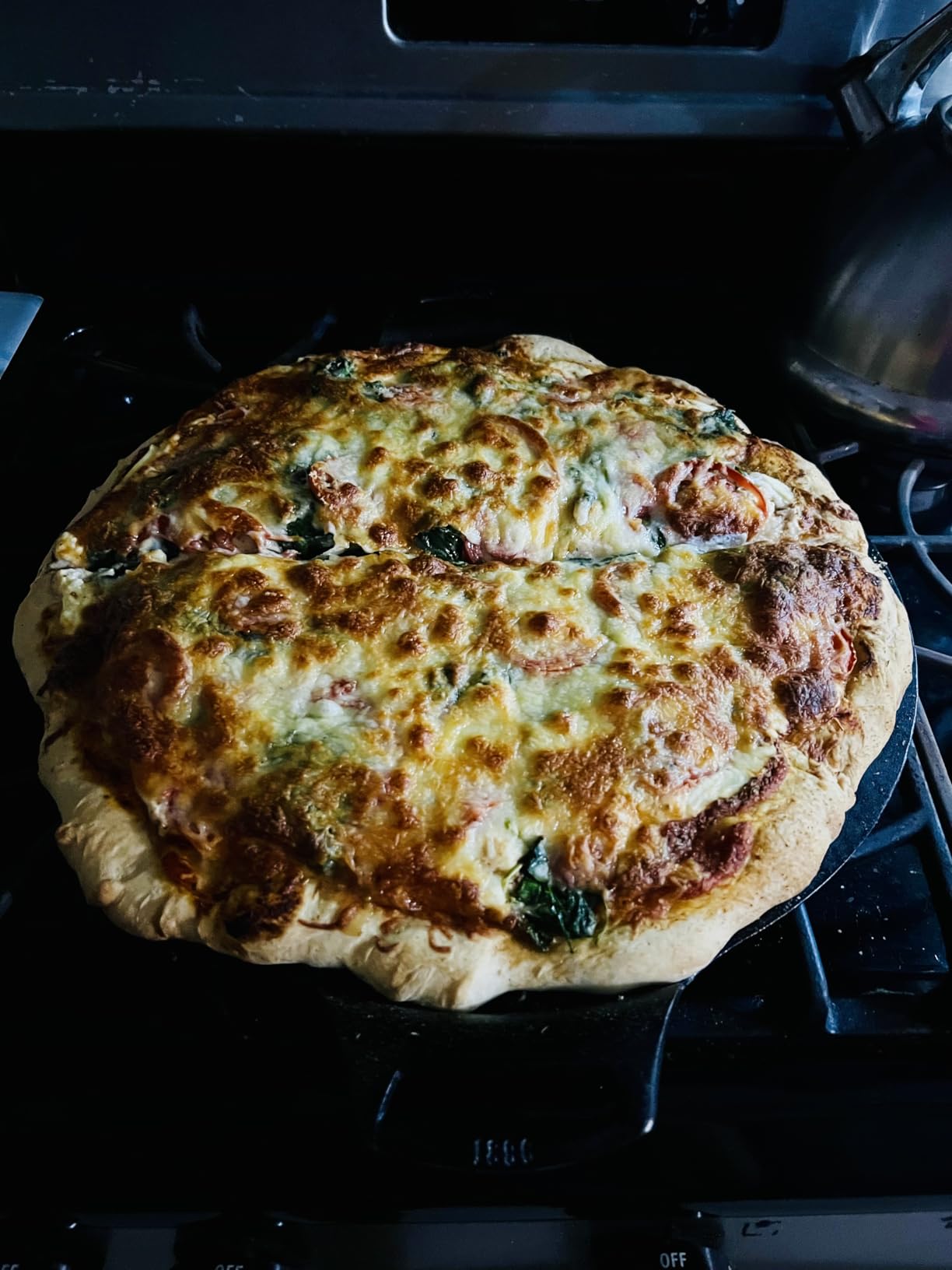 Lodge Seasoned Cast Iron Pizza Pan 15 Inch - Pre-Seasoned, Round Pizza Pan with Dual Assist Handles customer photo 1