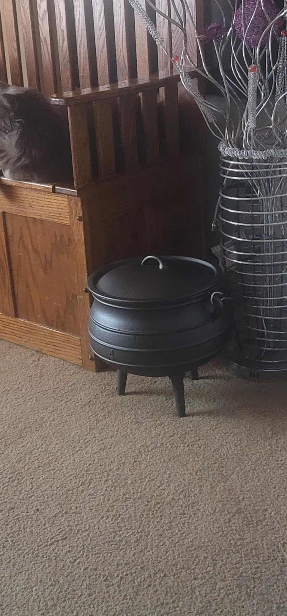 Bruntmor 12 Quart Cast Iron Dutch Oven Cauldron Pot - Camping Cookware customer photo 1