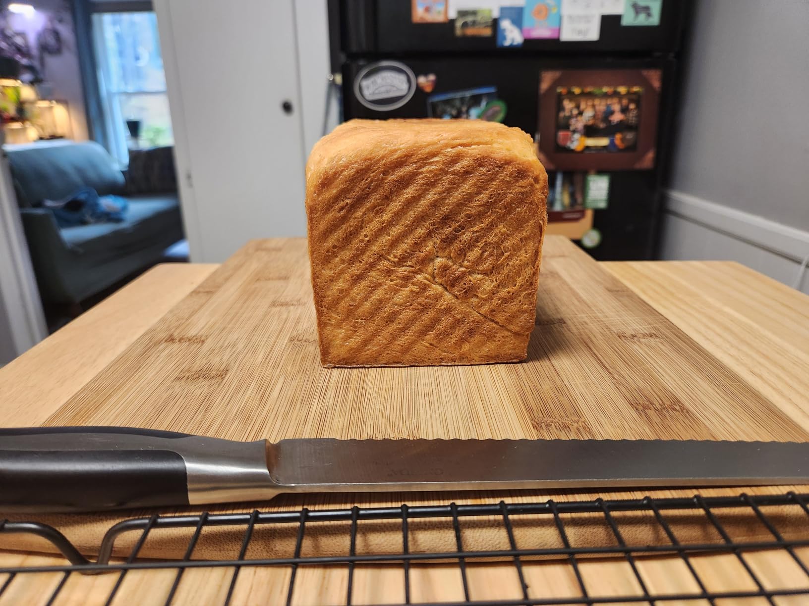 Pullman Loaf Pan with Lid, 1Pound Dough Capacity Rectangular Bread Pan, Non-Stick Long Bread Pans for Homemade Bread, 9x4inch Pullman Loaf Pan with Dough Scraper Cutter for Sandwich Bread customer photo 2