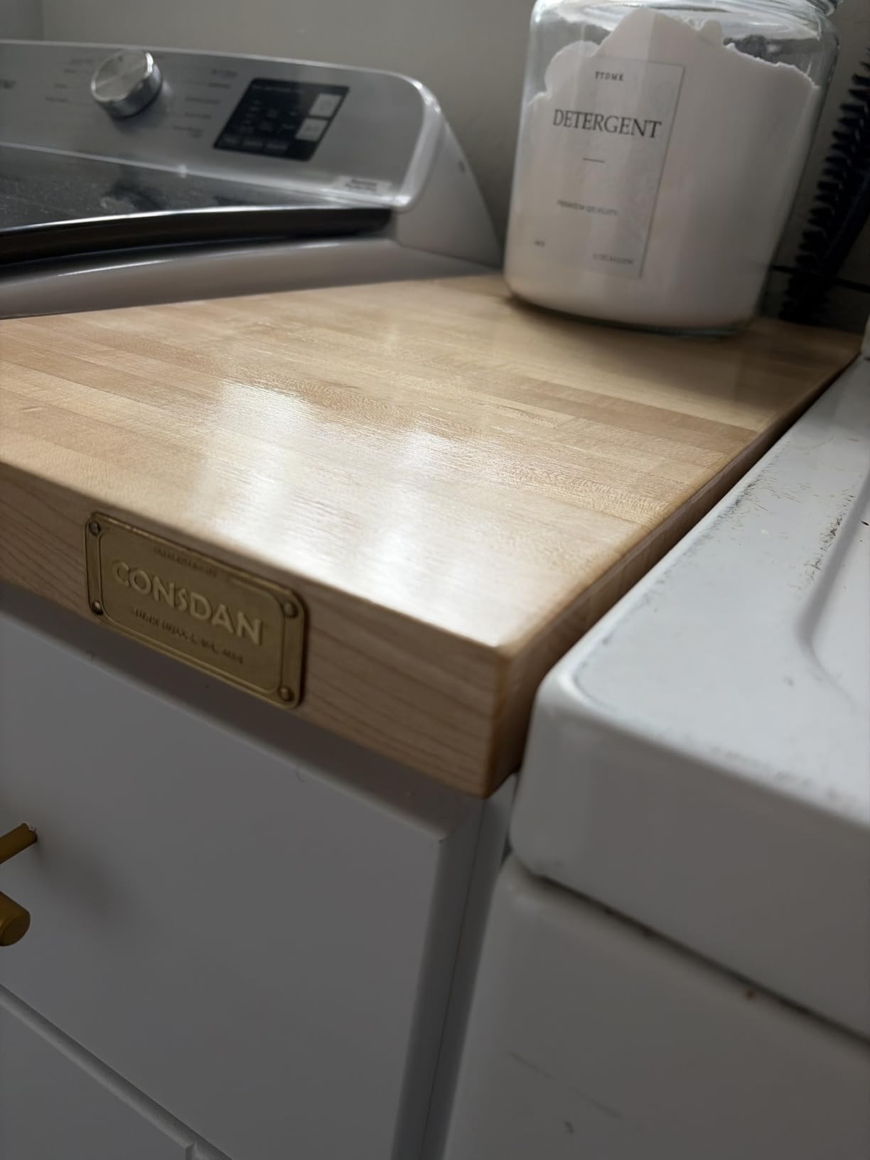 CONSDAN Butcher Block Countertop, 18 x 25 Inches, USA Grown Solid Hard Maple Hardwood, Prefinished with Food-Safe Oil, 1.5