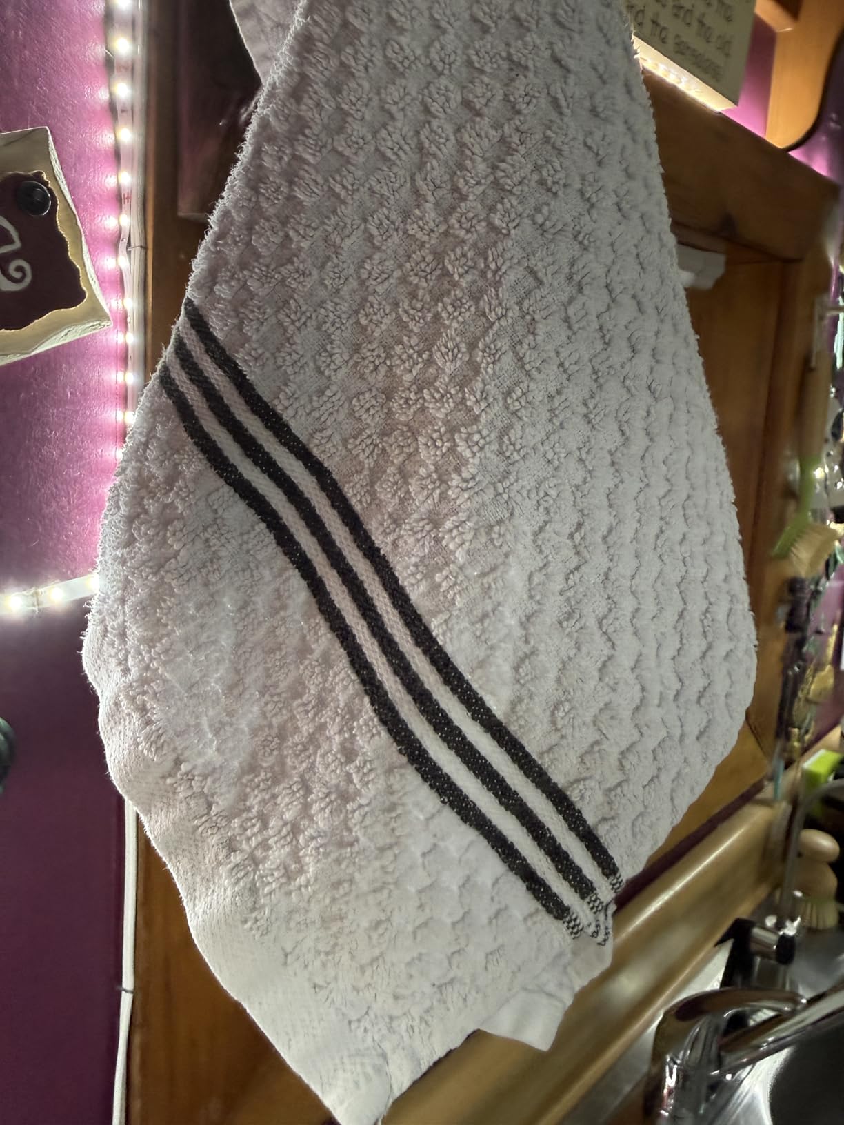 Infinitee Xclusives 100% Cotton Kitchen Towels - 15x25 Inch Ultra Soft Tea Towel, Super Absorbent Terry Dish Towels for Kitchen Linens |Grey| customer photo 2