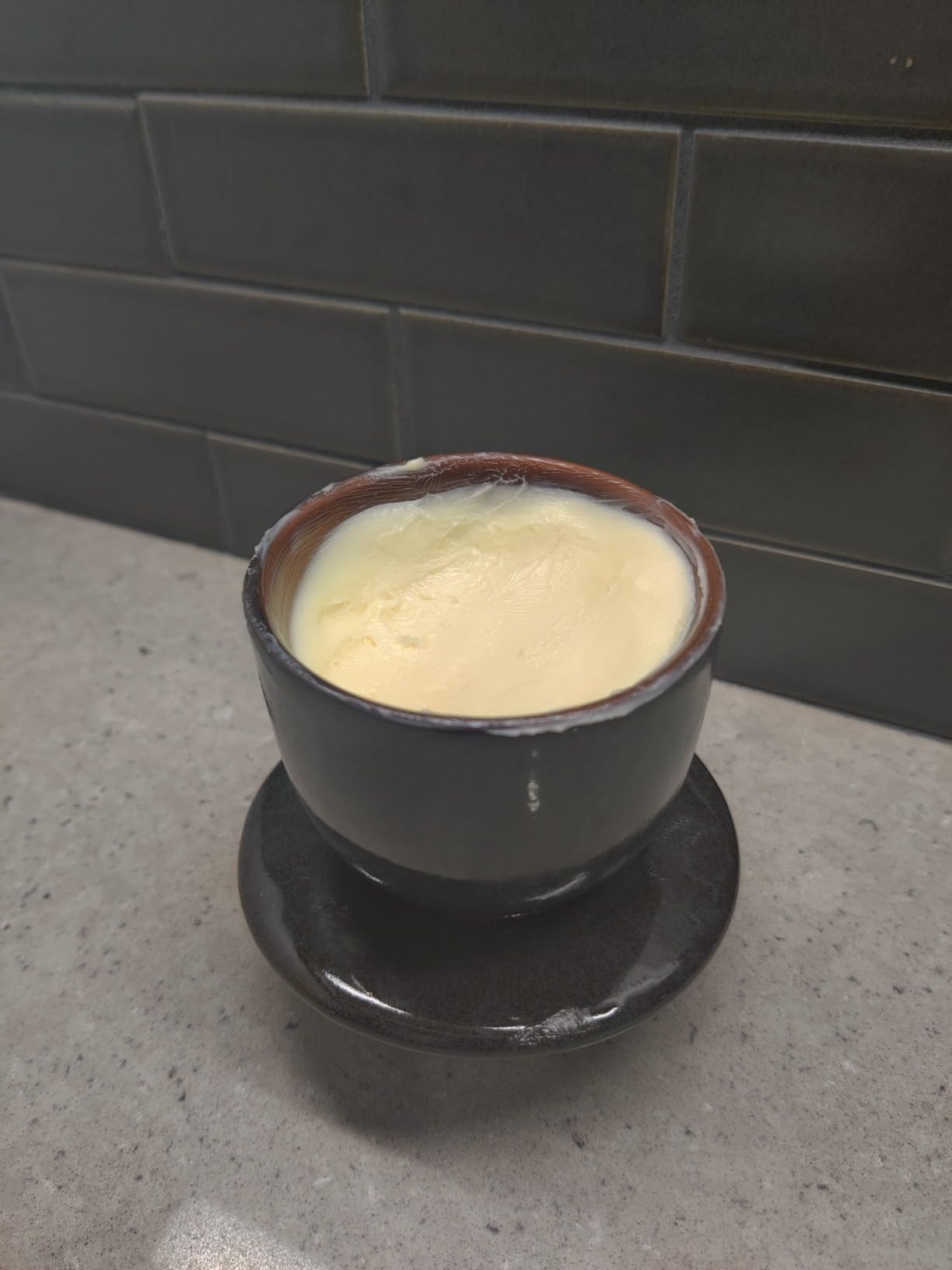 Pottery Butter Crock with Lid, Ceramic Butter Dish with Water Line, Countertop Butter Keeper, Butter Holder for Countertop, Greenish Brown customer photo 2