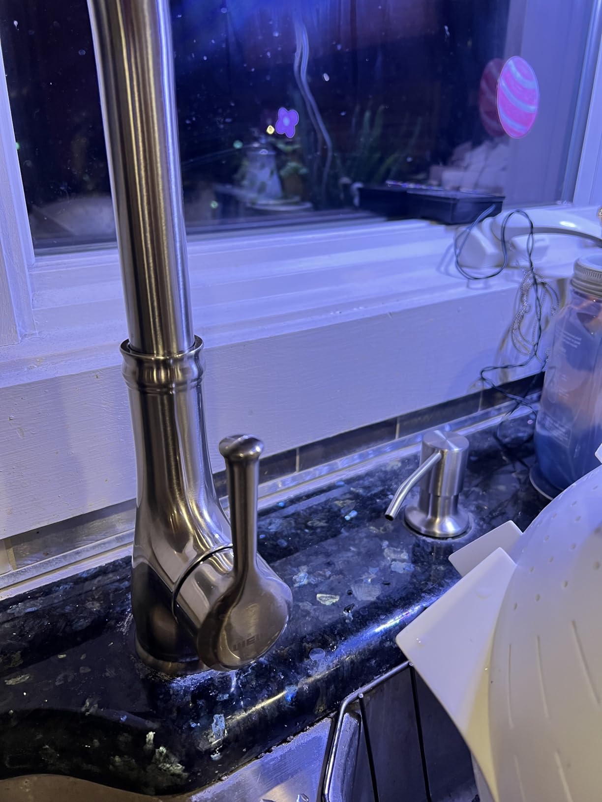 Built in Soap Dispenser for Kitchen Sink WEWE, Stainless Steel Brushed Nickel in Counter soap Dispenser Refill from The Top 10oz Large Liquid Bottle customer photo 1