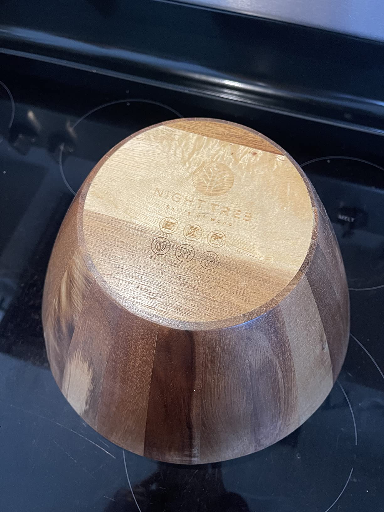 Night Tree Large wooden salad bowl with serving forks mixing, magnetic utensils fit for 6-8 servings customer photo 2