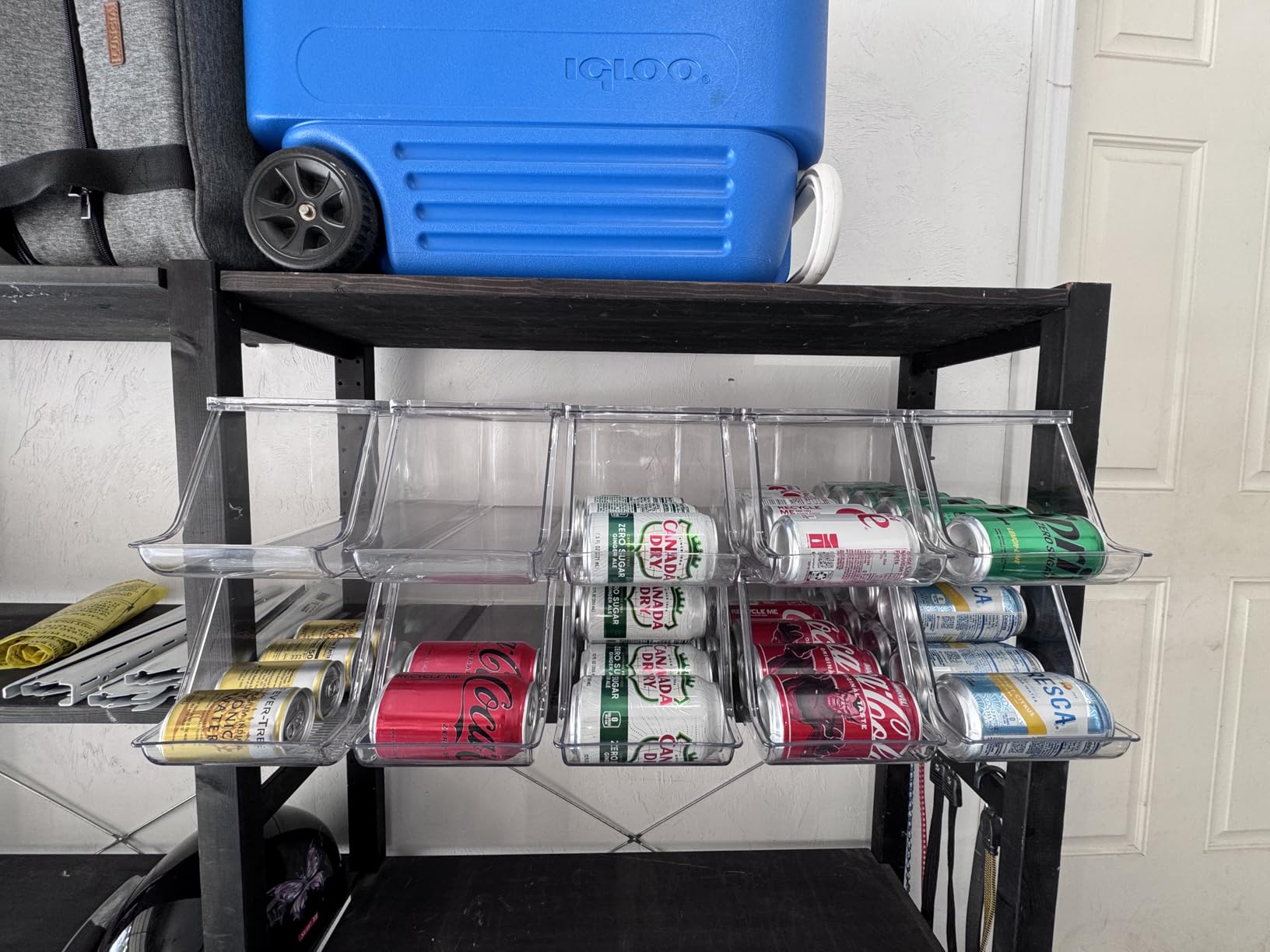 Sorbus Soda Can Organizer for Refrigerator Stackable Can Holder Dispenser with Lid - Holds 12 Cans Each, BPA-Free, Clear Design, (2-Pack) customer photo 1