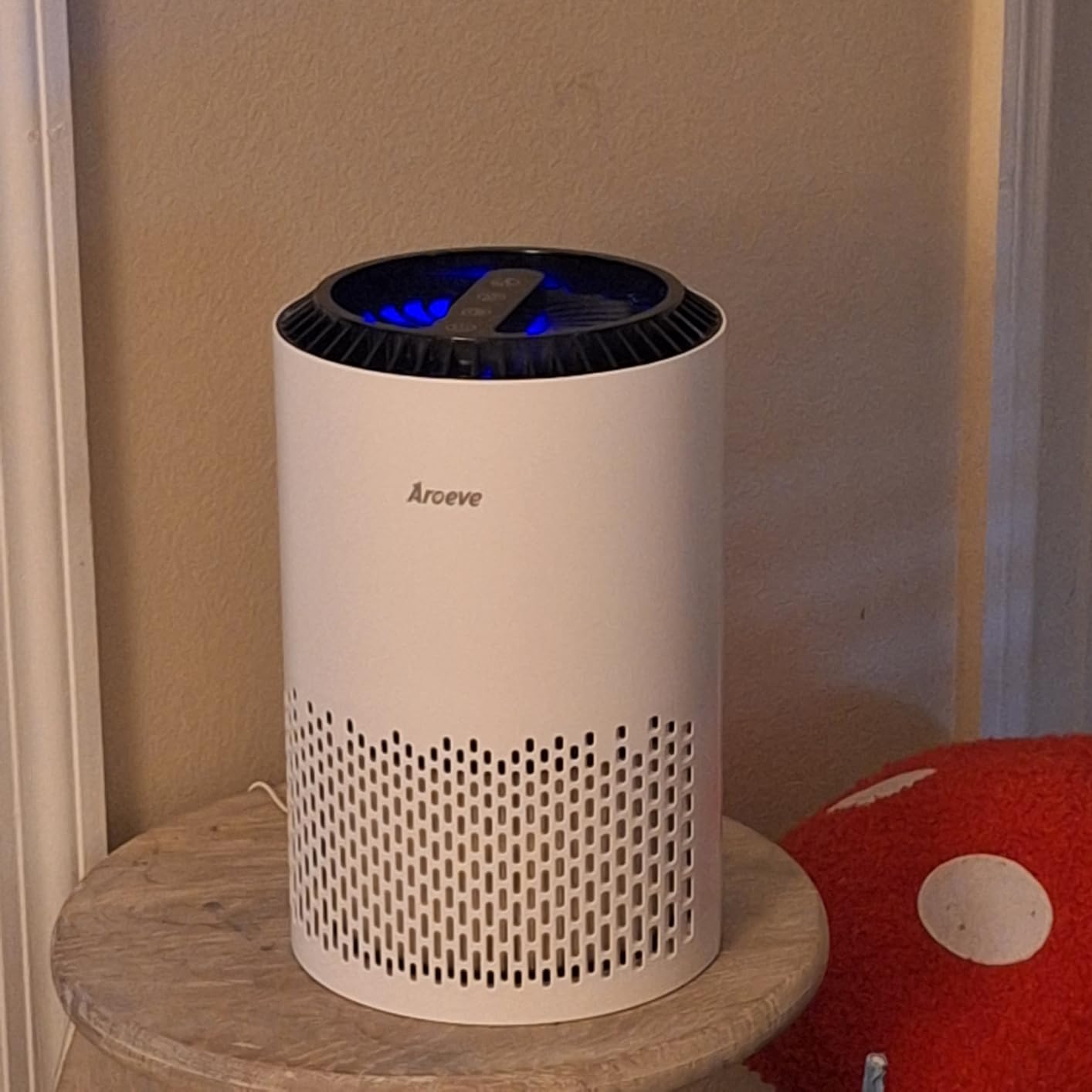 AROEVE Air Purifiers for Bedroom Home, Air Purifier For Smoke Pollen Dander Hair Smell Air Cleaner with Sleep Mode Speed Control For Bedroom Office, MK01- Black(Available for California) customer photo 1