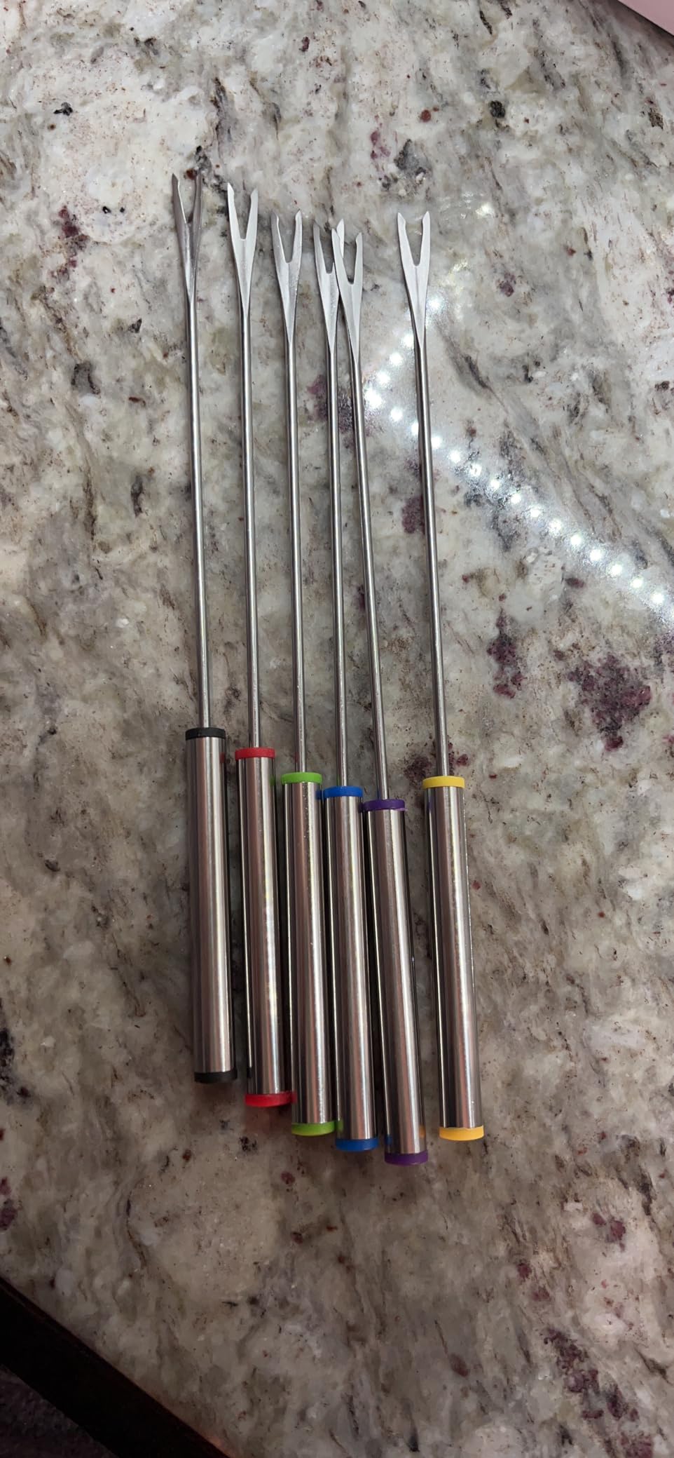 6PCS 9.5 Inch Fondue Sticks Stainless Steel Barbecue Fruit Dessert Forks with Heat Resistant Handle for Roast Meat Chocolate Dessert Cheese Marshmallows customer photo 1