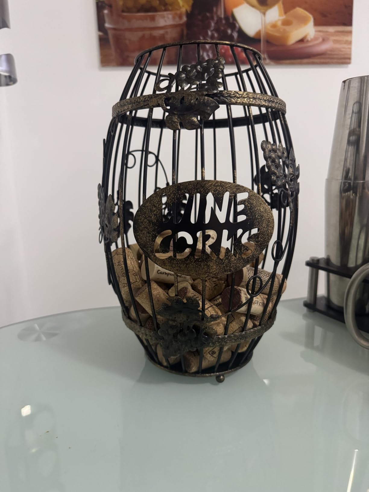 ZOOFOX Wine Cork Holder - Barrel-Shaped Metal Decorative Cork Storage customer photo 1