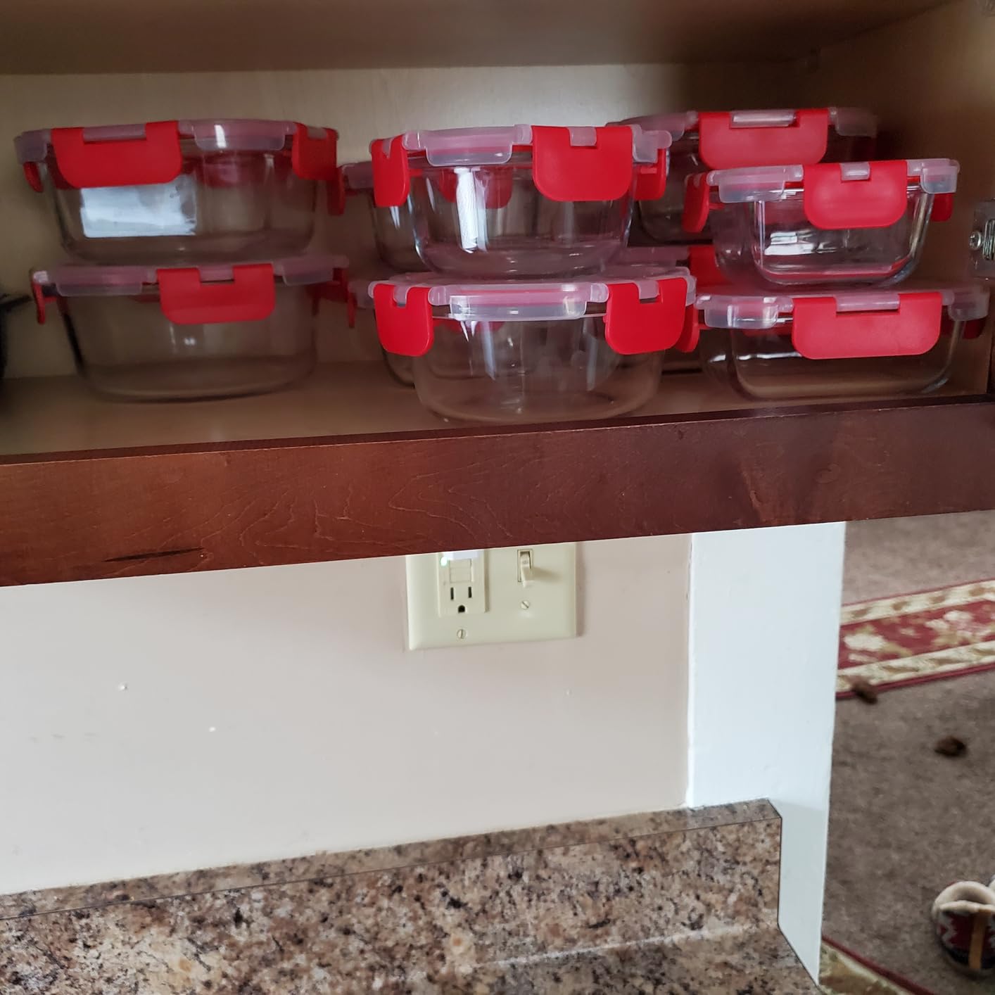 KOMUEE 24 Pieces Glass Food Storage Containers Set,Meal Prep Containers-Stackable Airtight Glass Storage Containers with lids,Freezer, Microwave, Oven Safe,Gray customer photo 1
