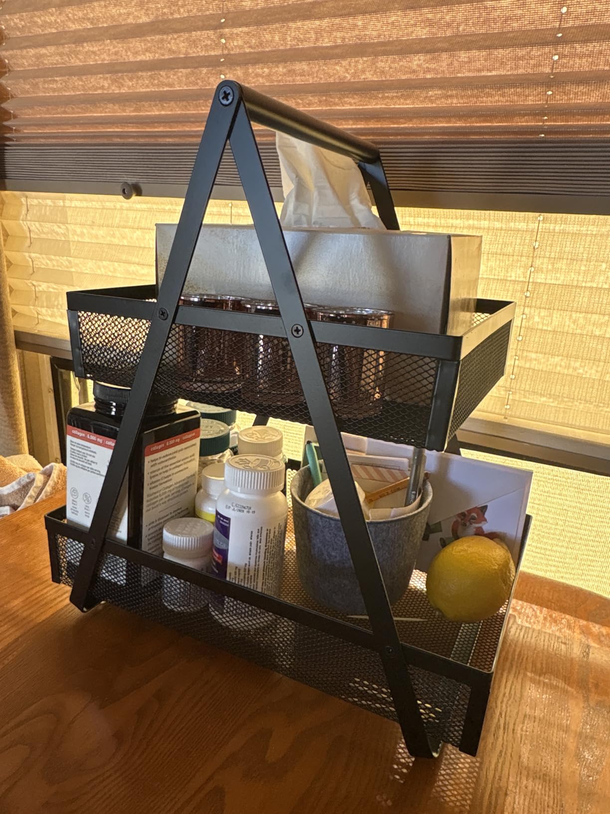 EKNITEY Tiered Snack Organizer Countertop - Metal Kitchen Counter Organizer Small Coffee Station Organize for Home, Picnic, Office customer photo 1