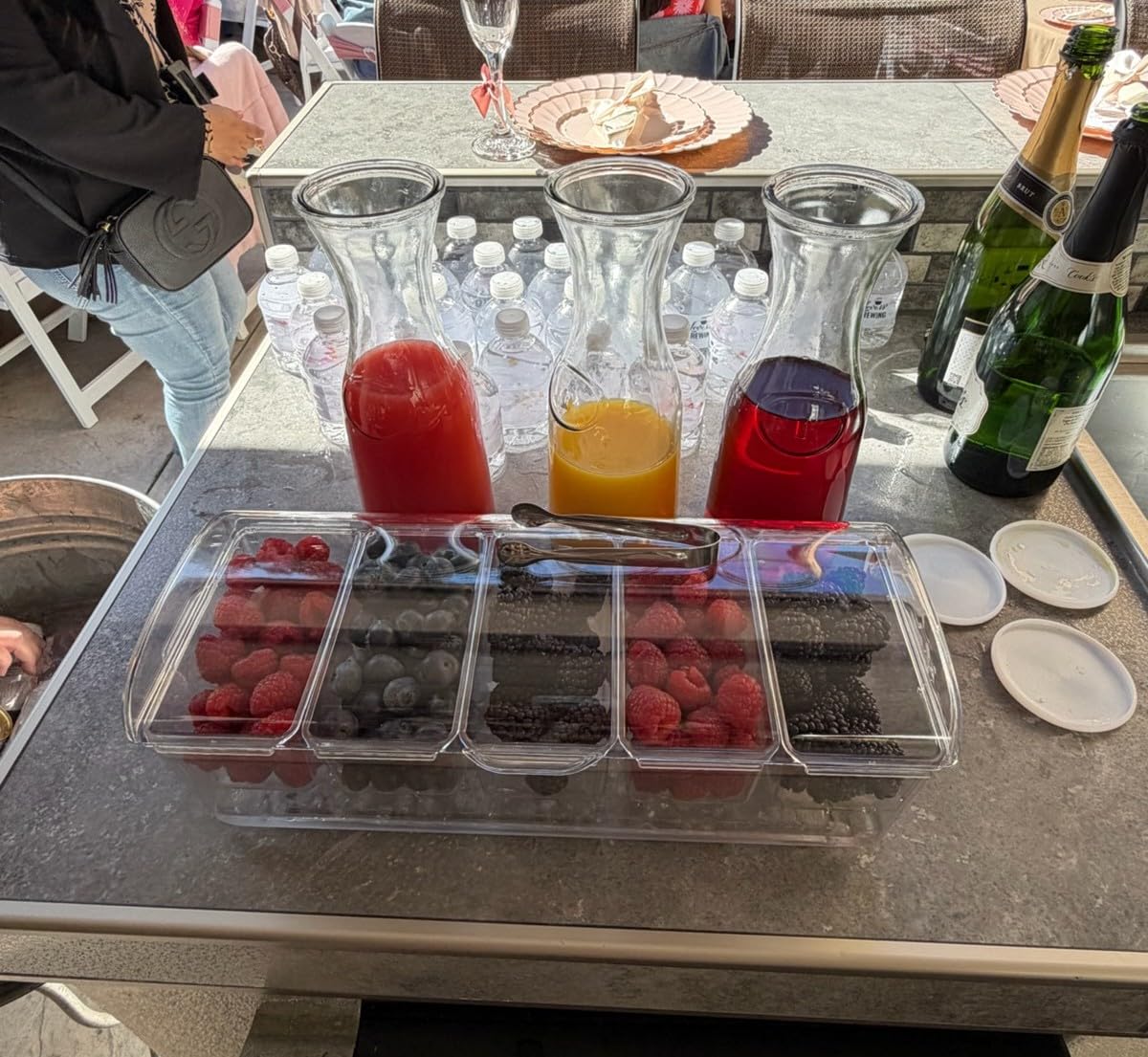Condiment Tray with Stainless Steel 5 Spoons, 5 Forks and 1 Clip, Chilled Condiment Server, Bar Garnish Holder on Ice customer photo 1