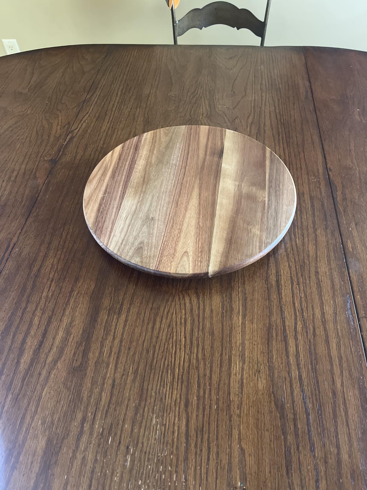 Acacia Wood Lazy Susan, Wood Turntable Tray Cabinet Organizer,14