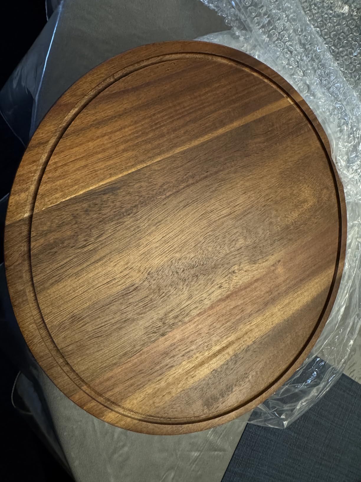 Cake Stand with Dome Lid, Acacia Wood Cake Plate with Cover, Wooden Cake Display Stand with Acrylic Dome - Footed customer photo 2