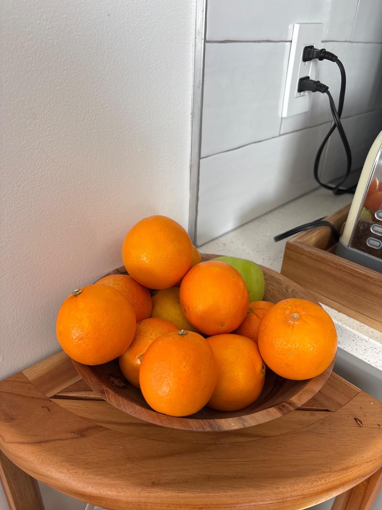 Samhita Acacia Wood Serving Bowl, Fruit Bowl, Friendly and Perfect for Salad, Vegetables and Fruit, Single Salad Bowl (10