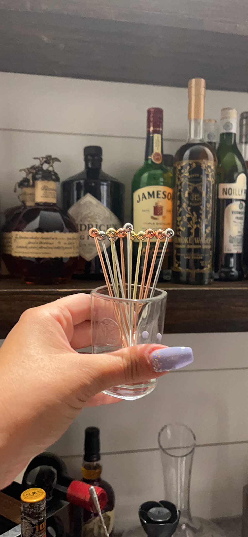 12PCS Bloody Mary Skewers Gift Set - 8 Inch Stainless Steel Cocktail Picks, Reusable Cocktail Skewers (4 silver, 4 gold, 4 rose gold) customer photo 2
